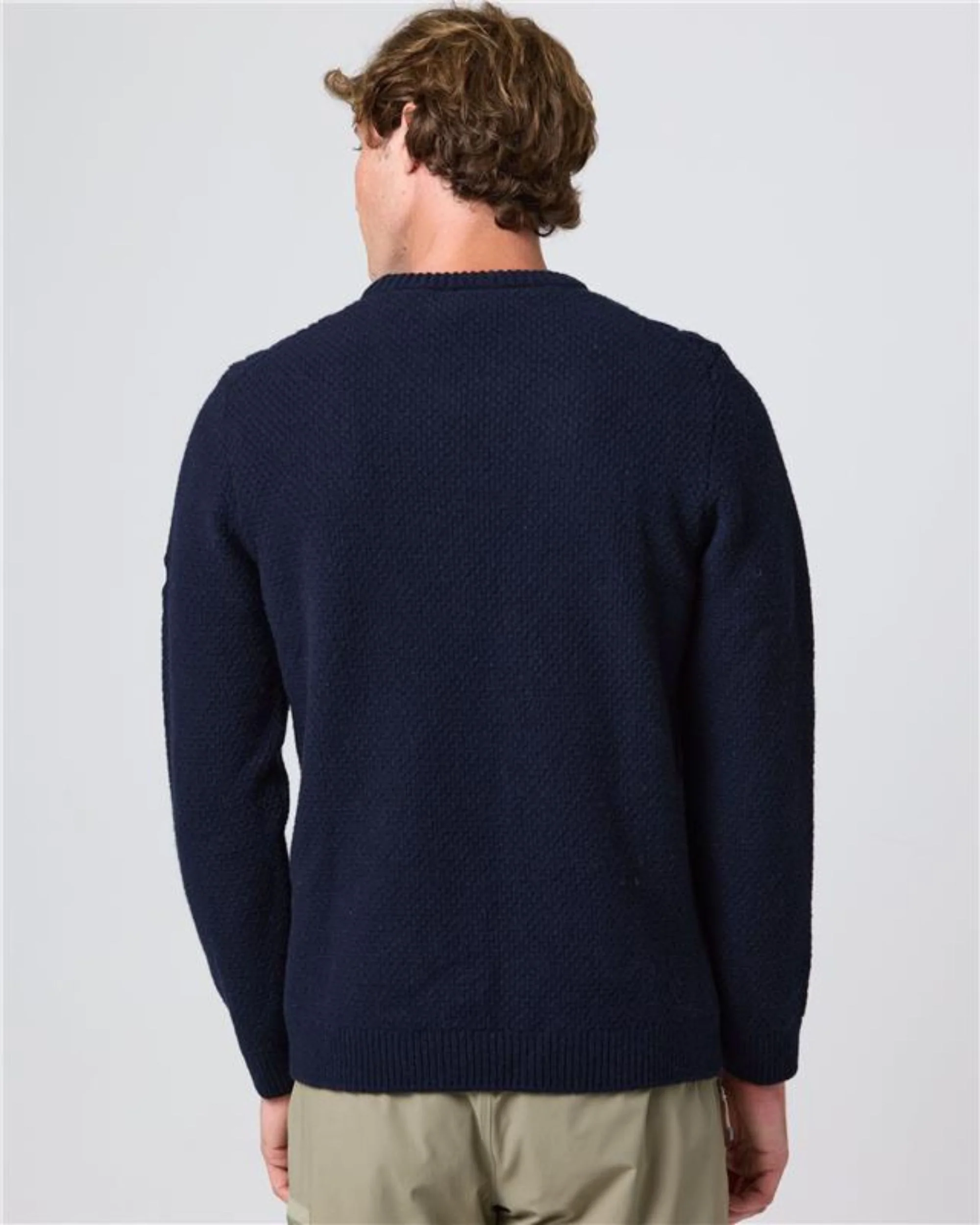 Abersoch Cable Knit Jumper - Dark Navy - Image 6