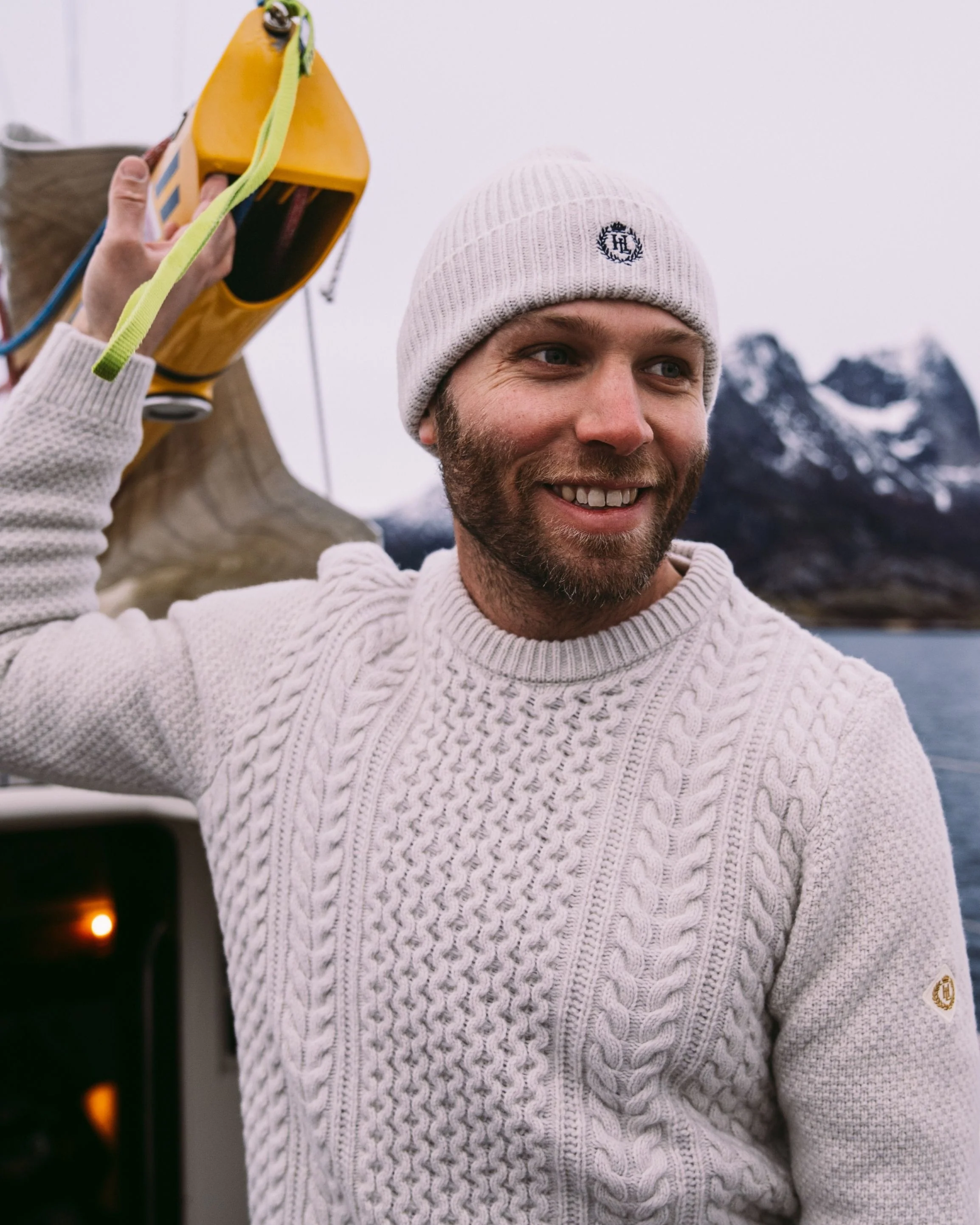 Abersoch Cable Knit Jumper - Off White - Image 3