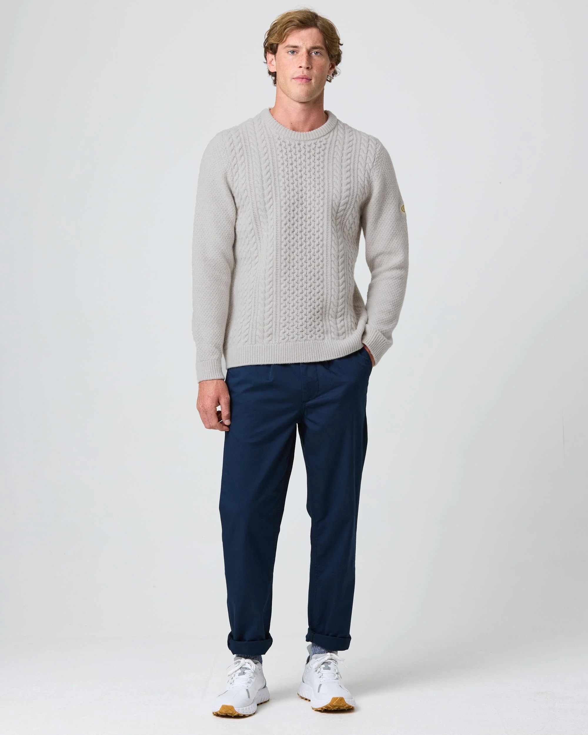 Abersoch Cable Knit Jumper - Off White - Image 4