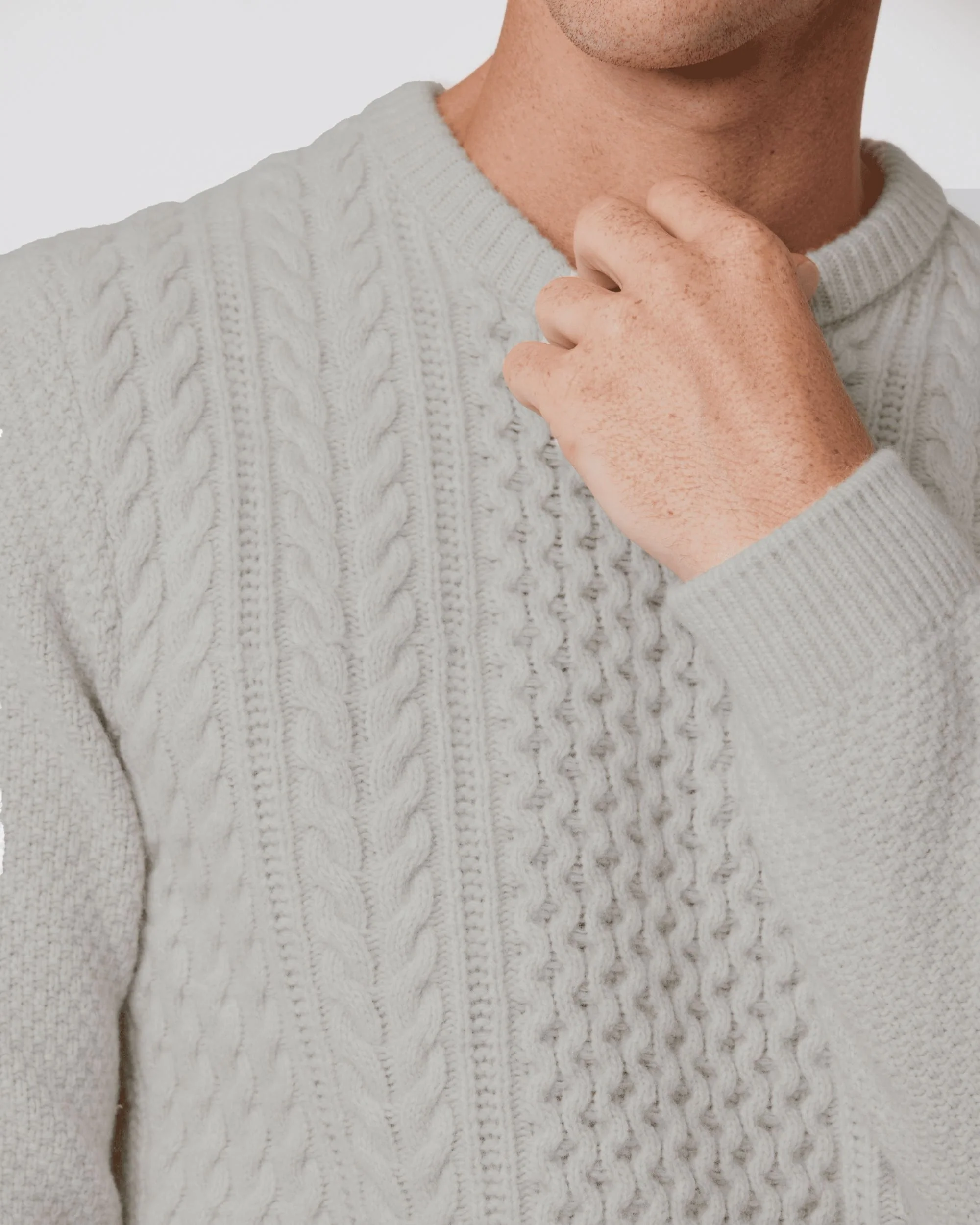 Abersoch Cable Knit Jumper - Off White - Image 6