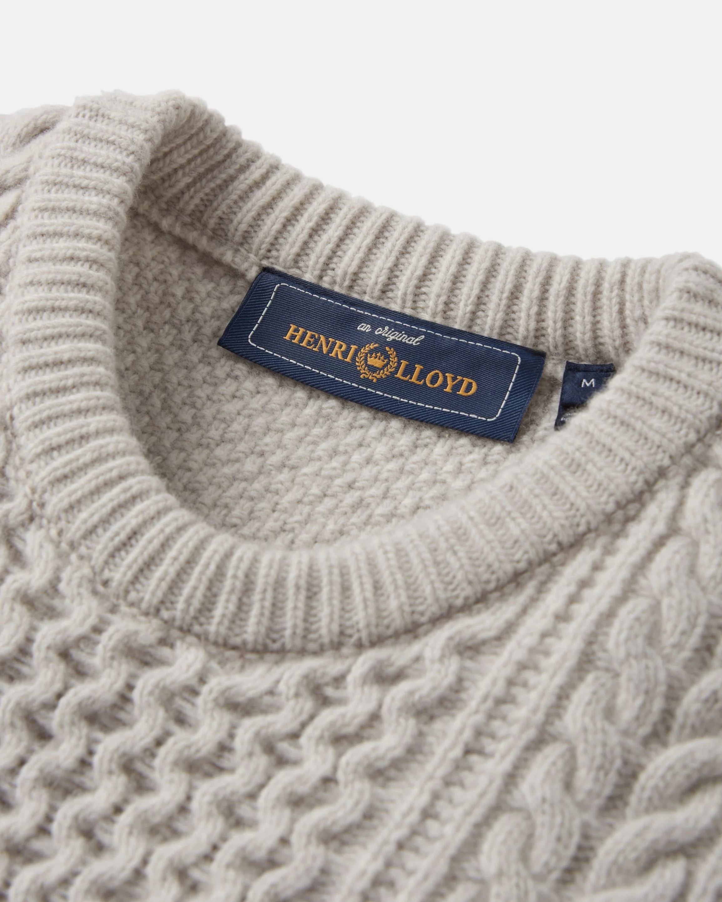 Abersoch Cable Knit Jumper - Off White - Image 7