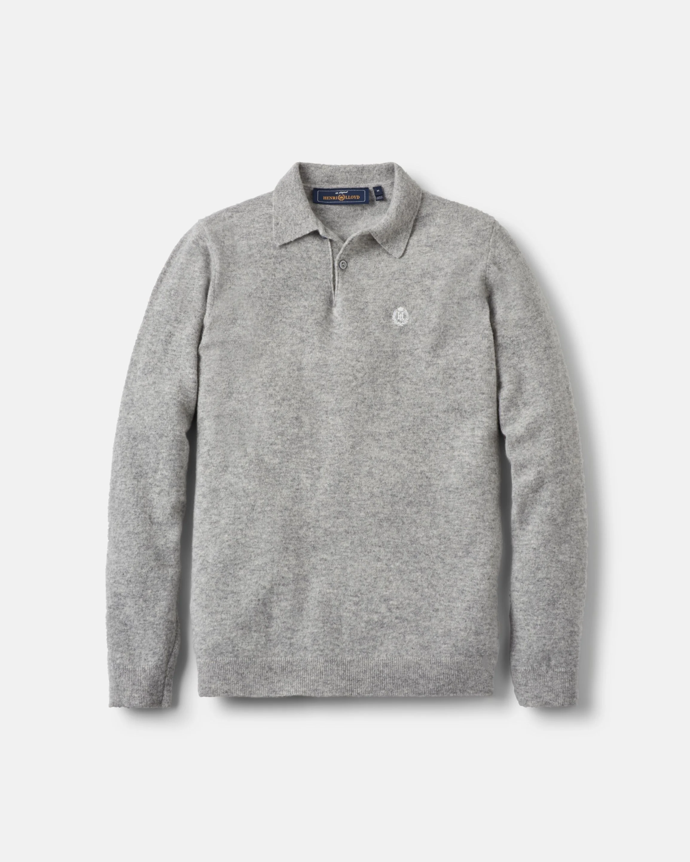 Beaulieu Knitted Polo - Light Grey Melange - Image 2