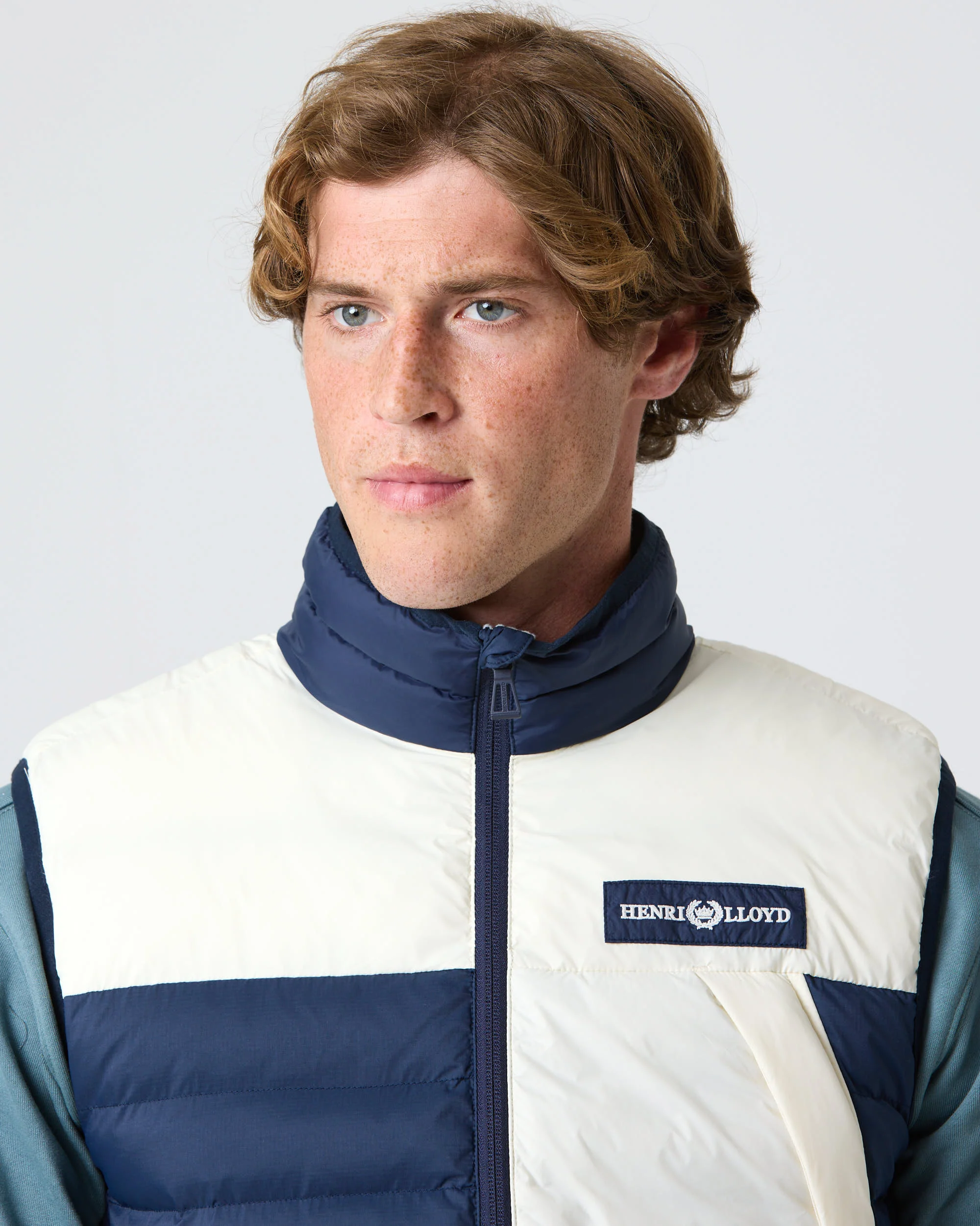 Bergen Gilet - Navy/Off White - Image 5