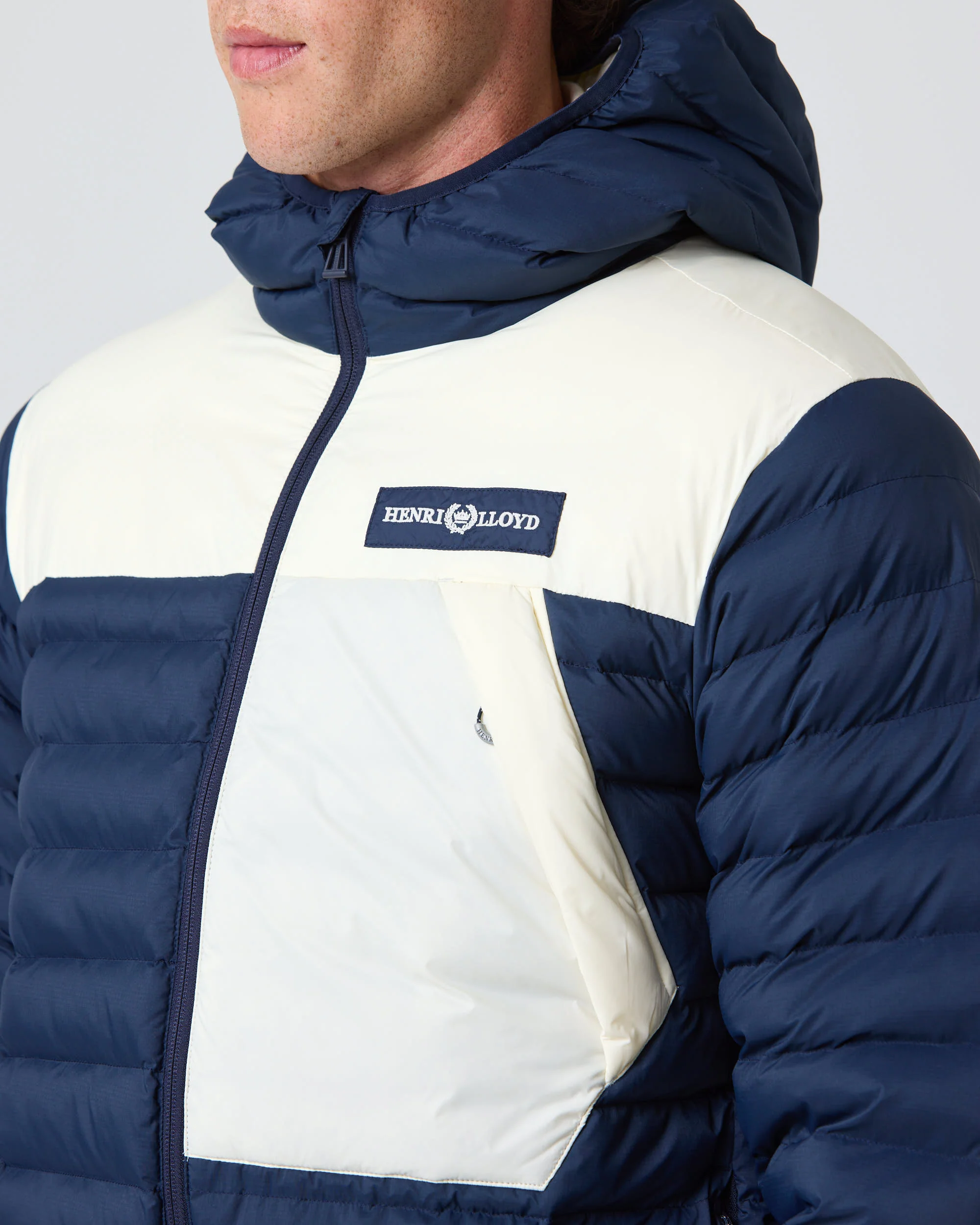 Bergen Hooded Jacket - Navy/Off White - Image 5