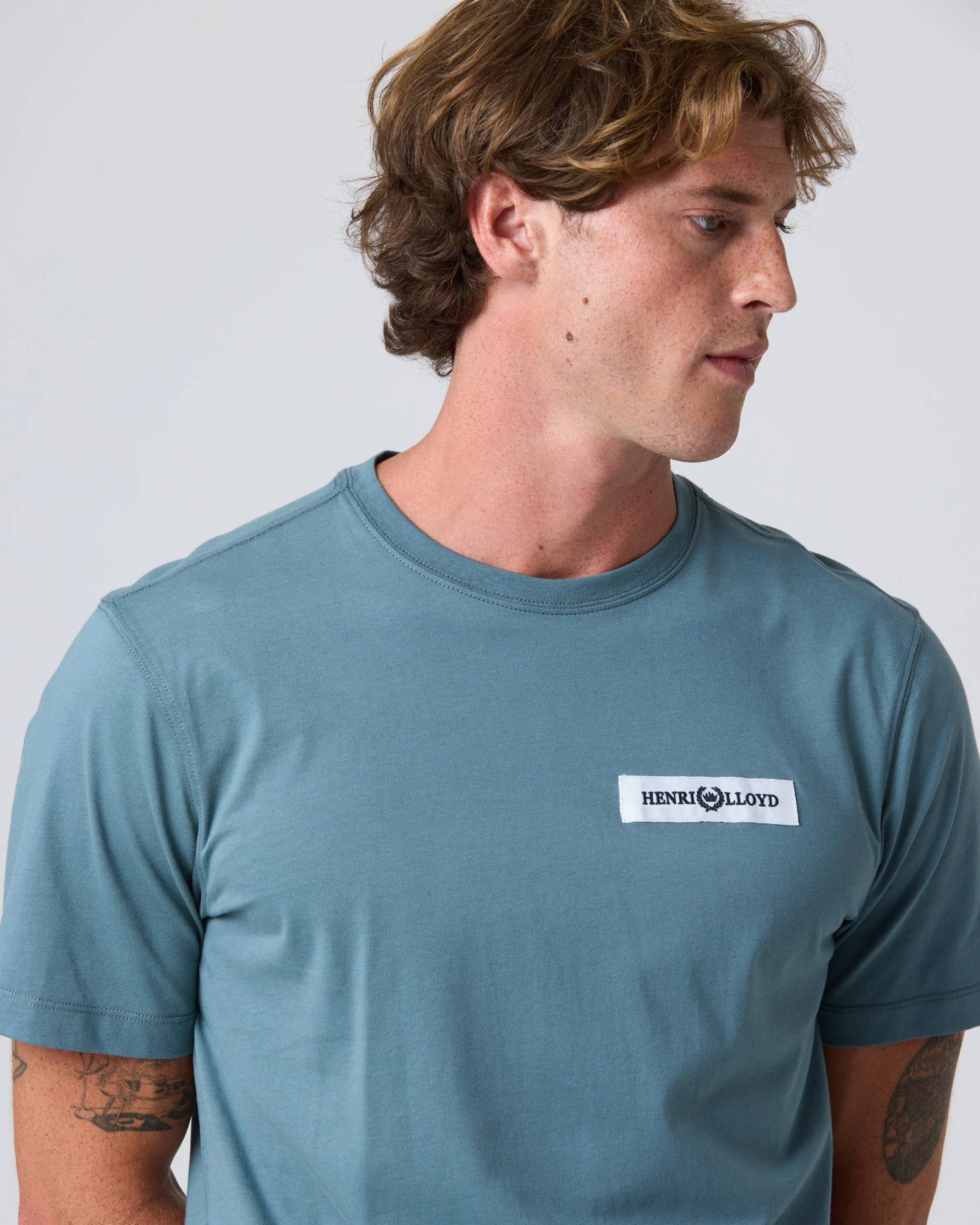 Calshot T Shirt - Fog Blue - Image 4