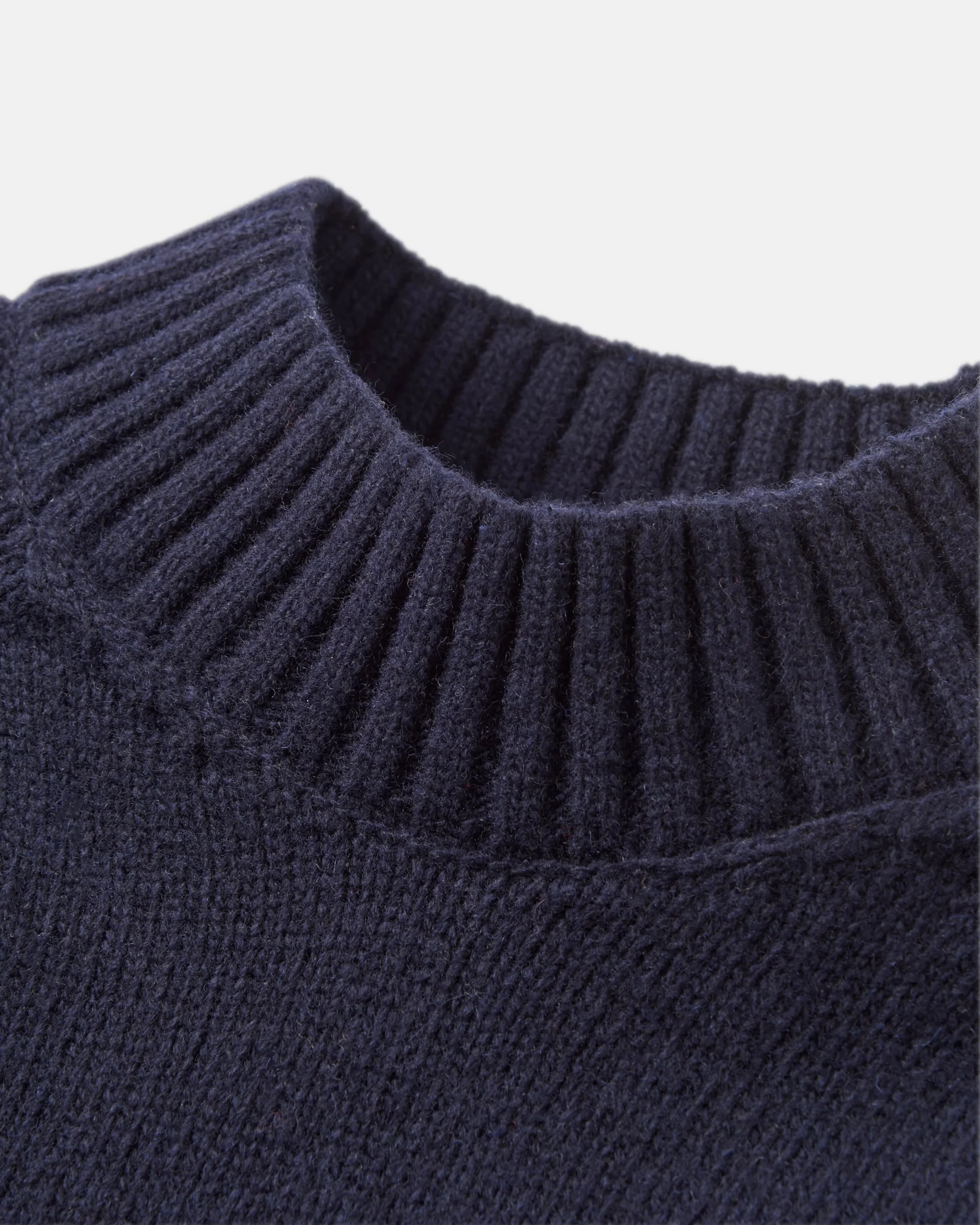 Clew Mock Neck Jumper - Dark Navy - Image 4