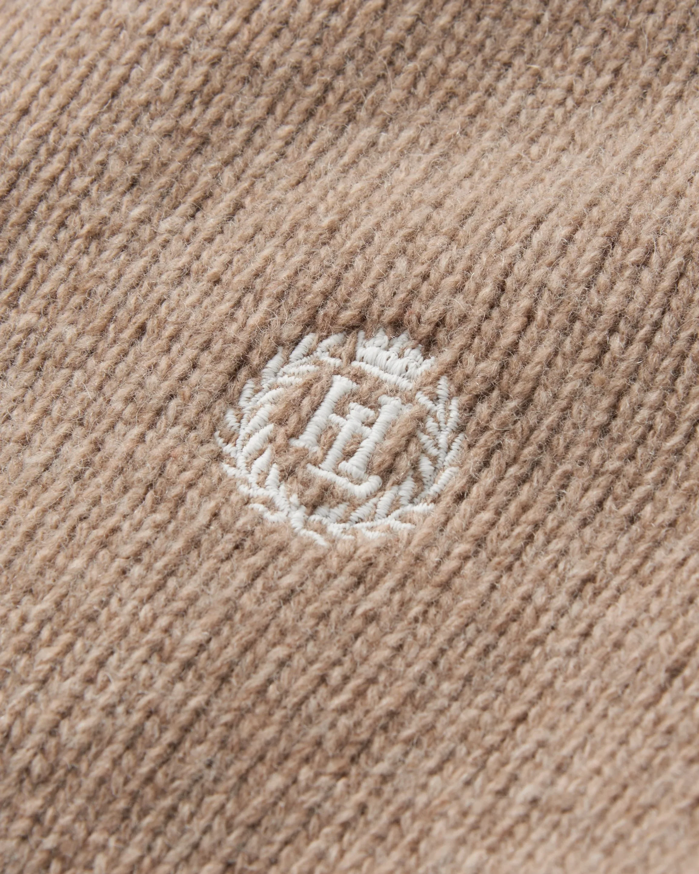Clew Mock Neck Jumper - Light Sand Melange - Image 7