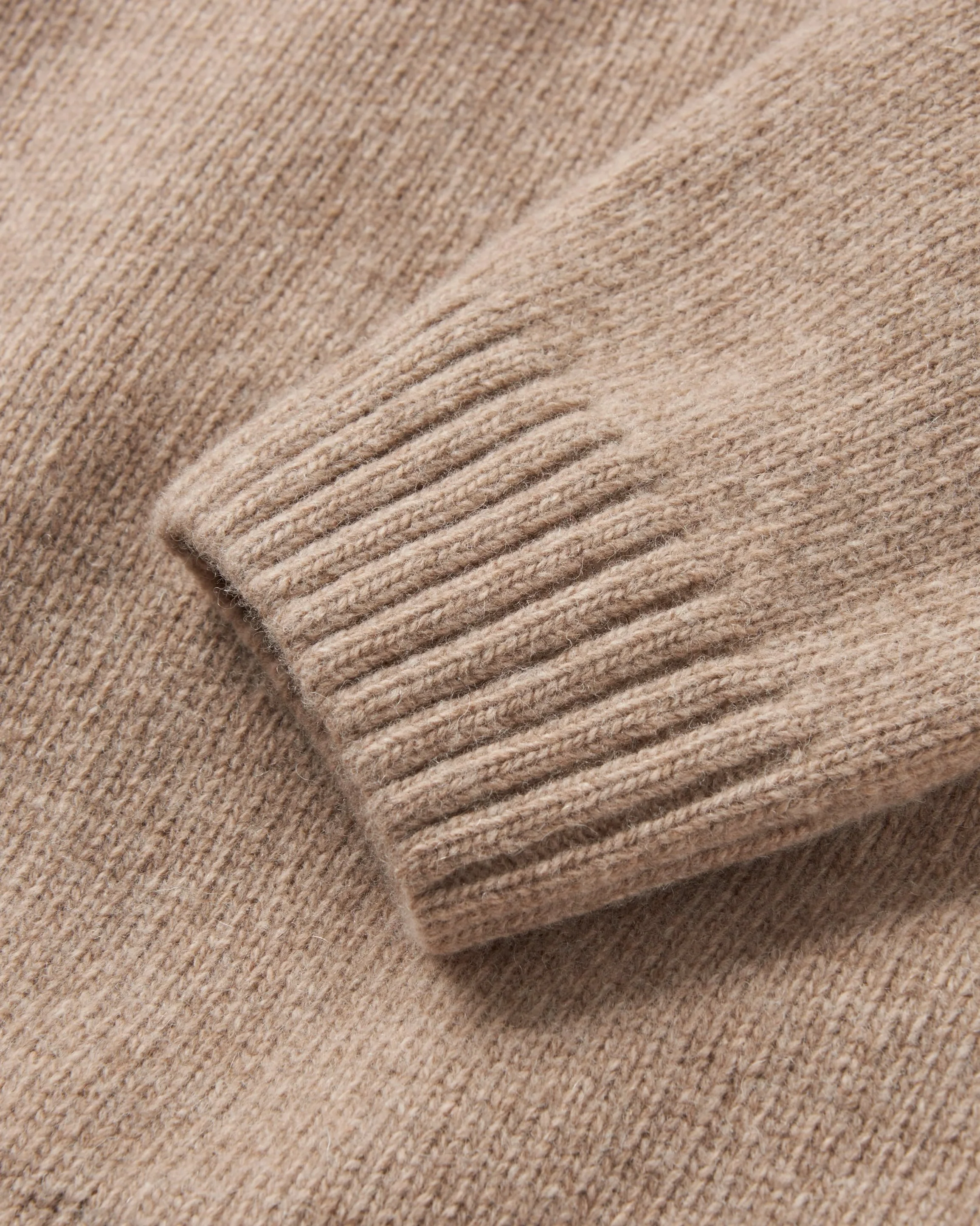 Clew Mock Neck Jumper - Light Sand Melange - Image 9
