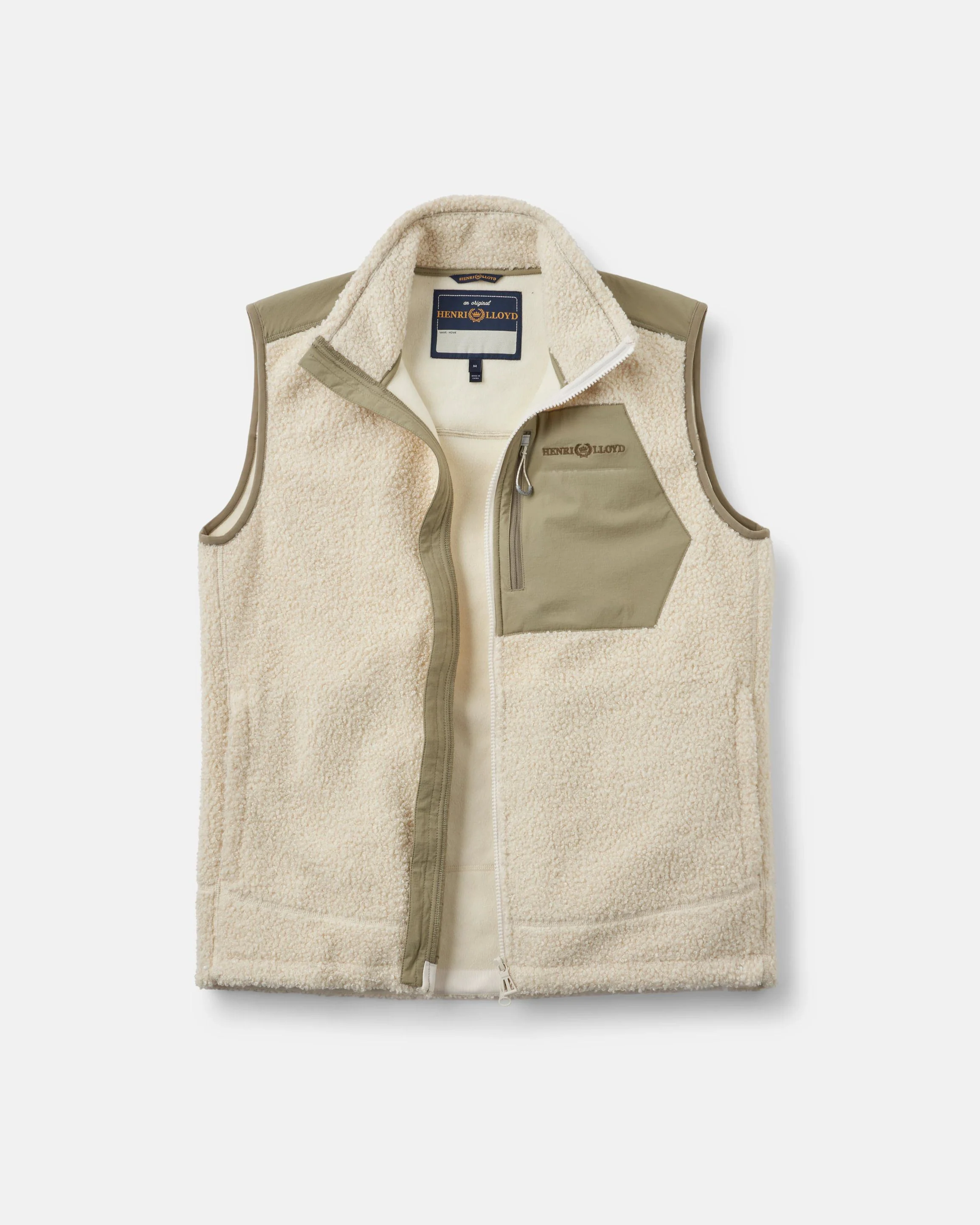 Craster Fleece Gilet - Off White/Kelp - Image 4