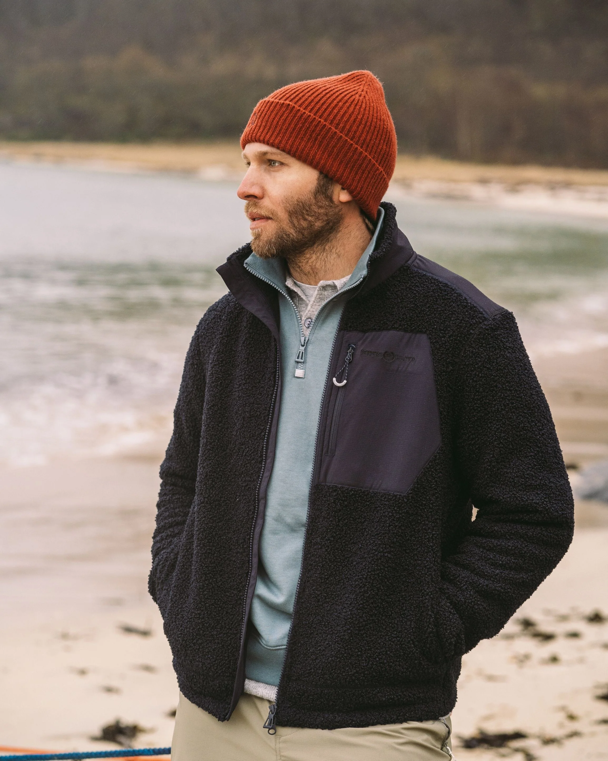 Craster Zip Fleece - Off White/Kelp - Image 3