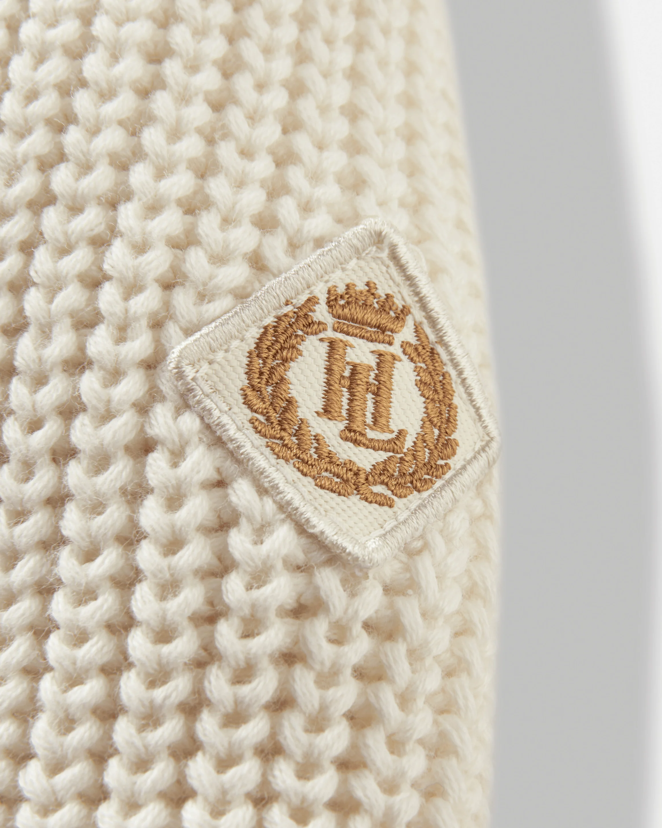 Golant Quarter Zip Ribbed Knit - Ecru - Image 4