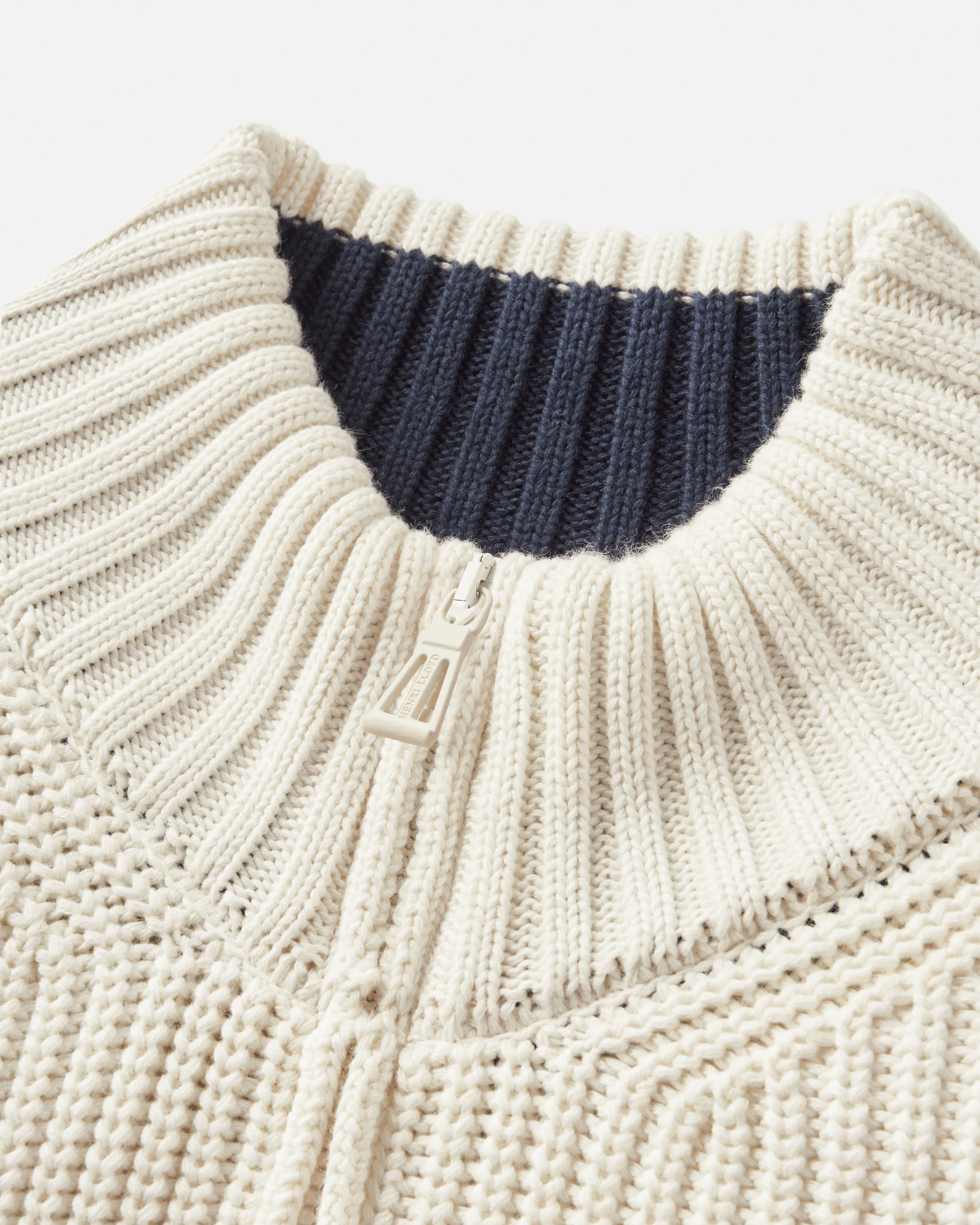 Golant Quarter Zip Ribbed Knit - Ecru - Image 5