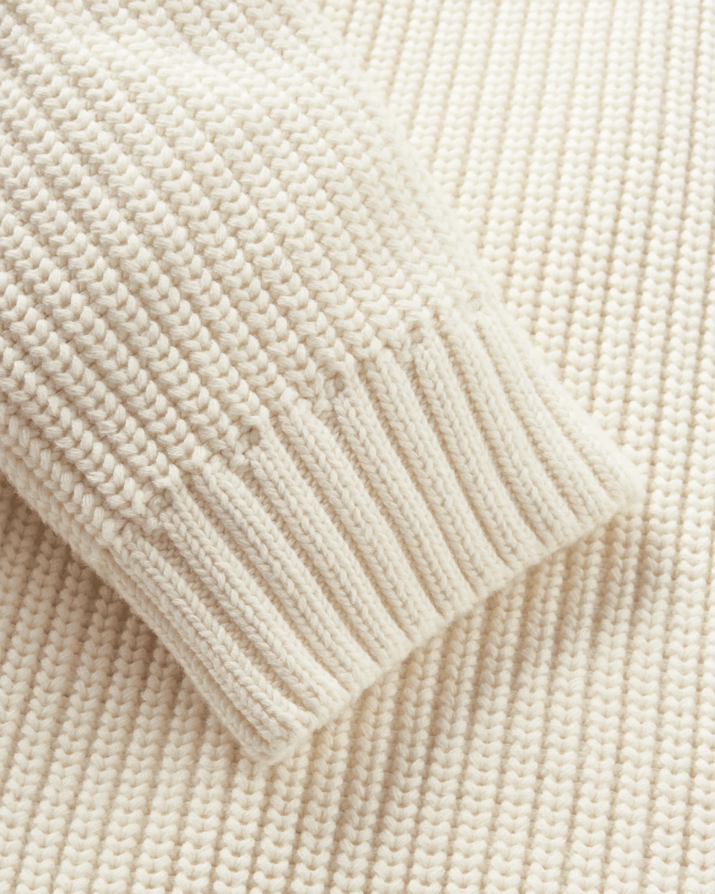 Golant Quarter Zip Ribbed Knit - Ecru - Image 6