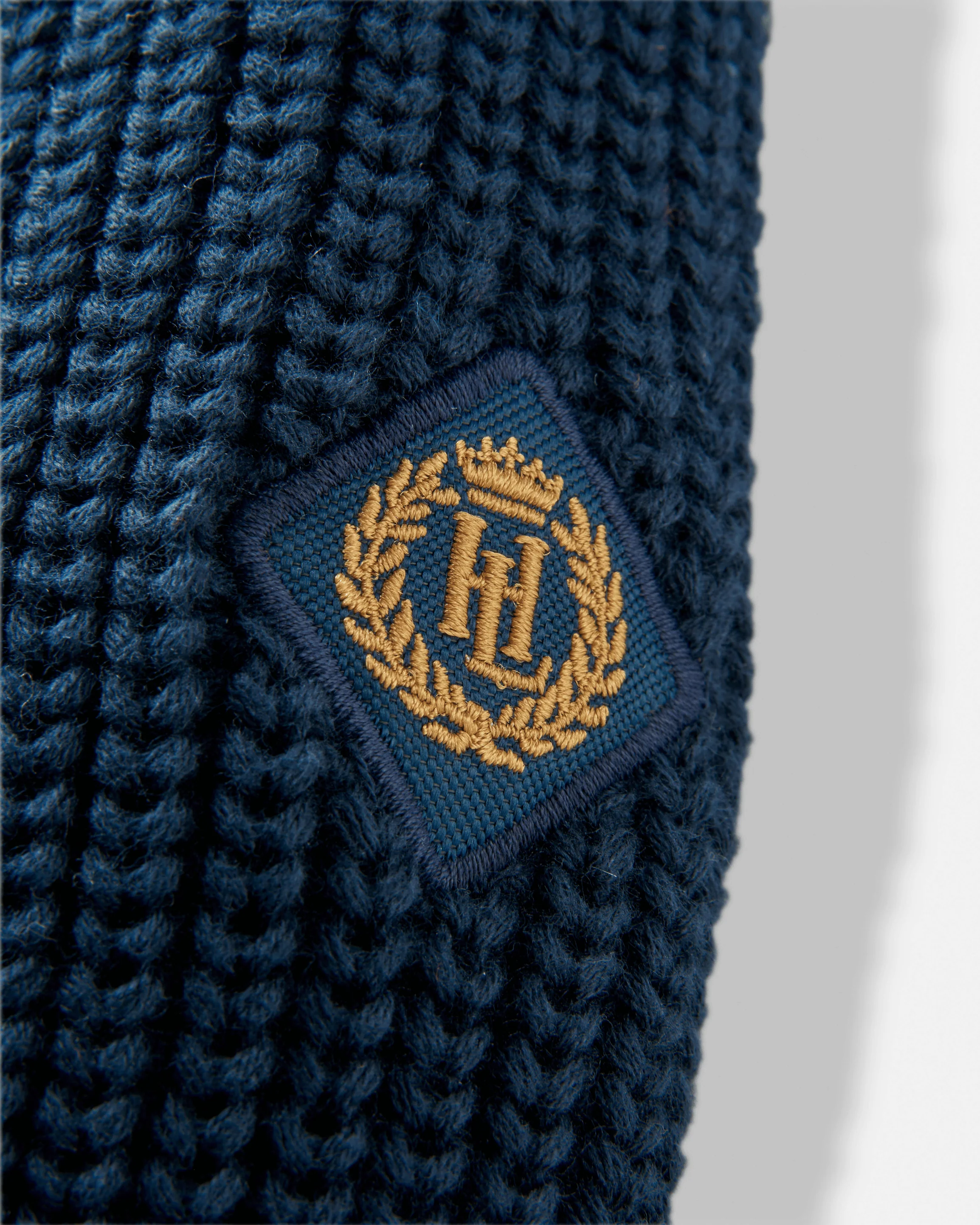 Golant Quarter Zip Ribbed Knit - Navy Blue - Image 3