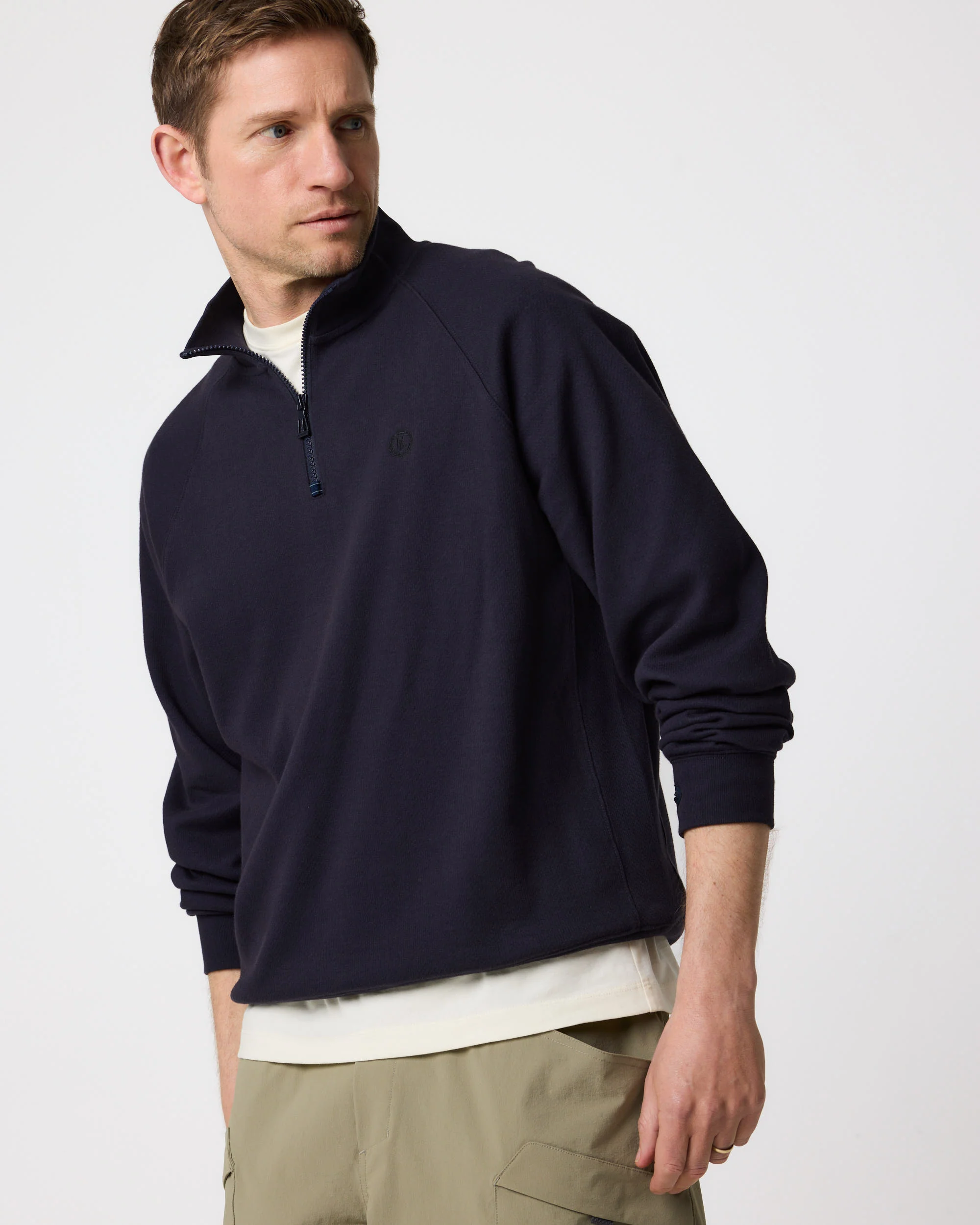 Hayle 1/4 Zip Sweat - Dark Navy - Image 3