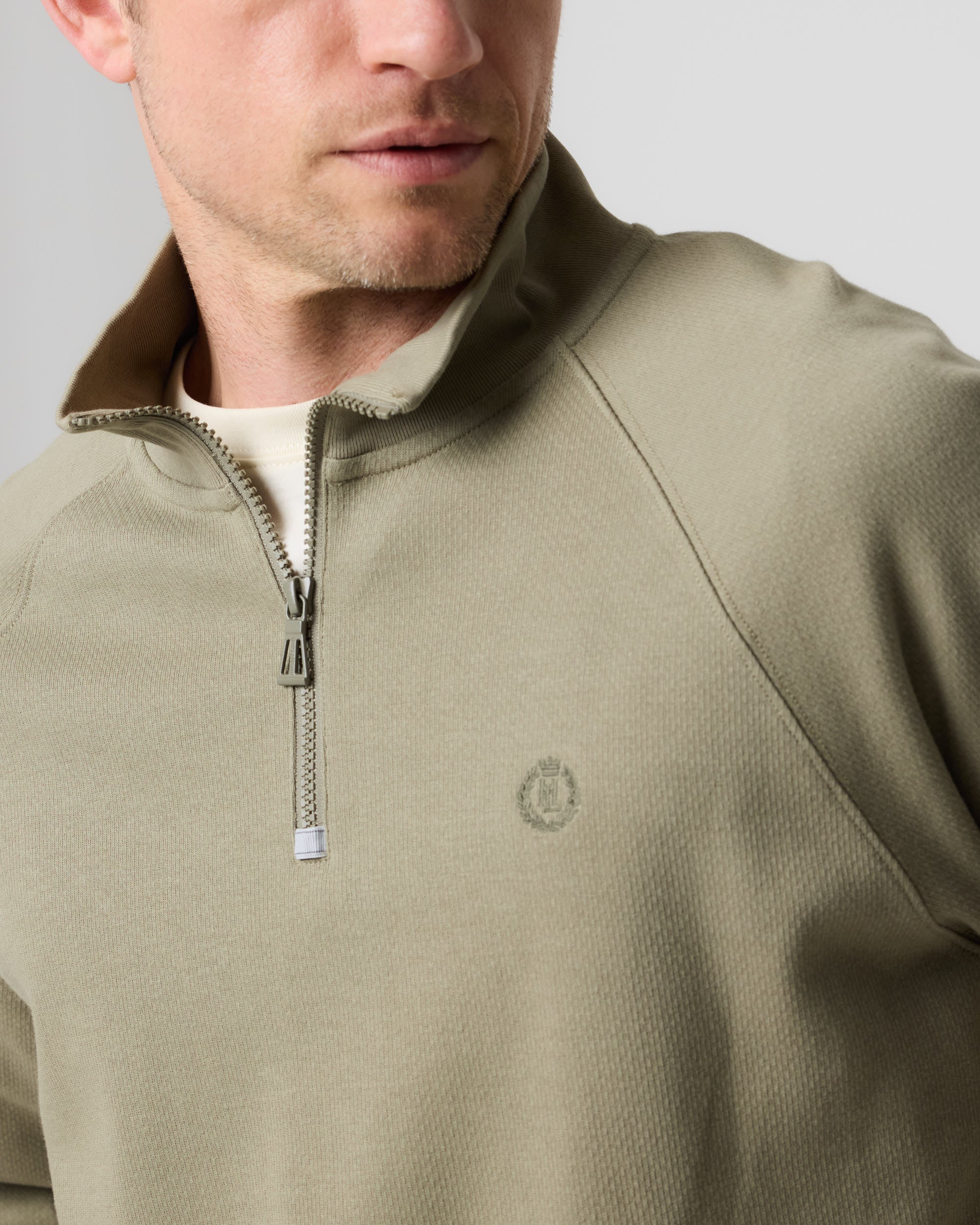 Hayle 1/4 Zip Sweat - Kelp - Image 3