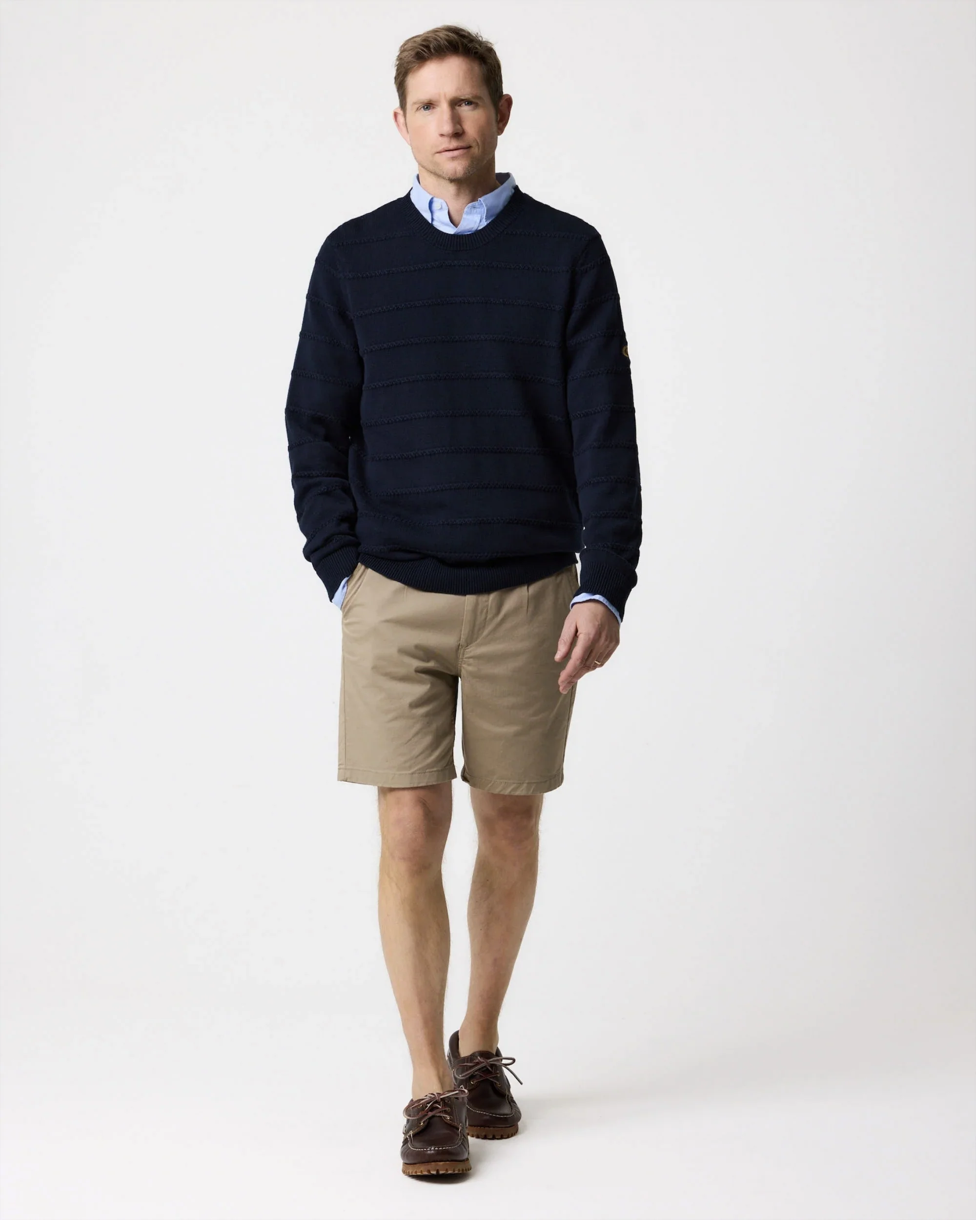 Kimmeridge Stripe Crew - Dark Navy - Image 4