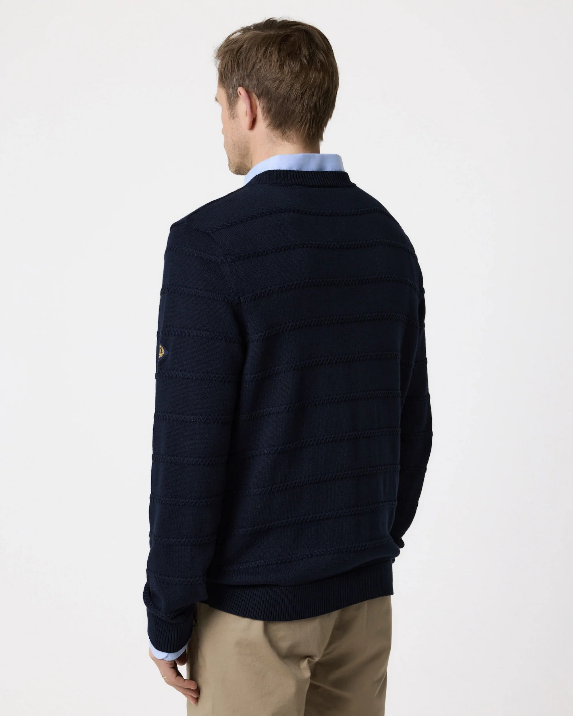 Kimmeridge Stripe Crew - Dark Navy - Image 5