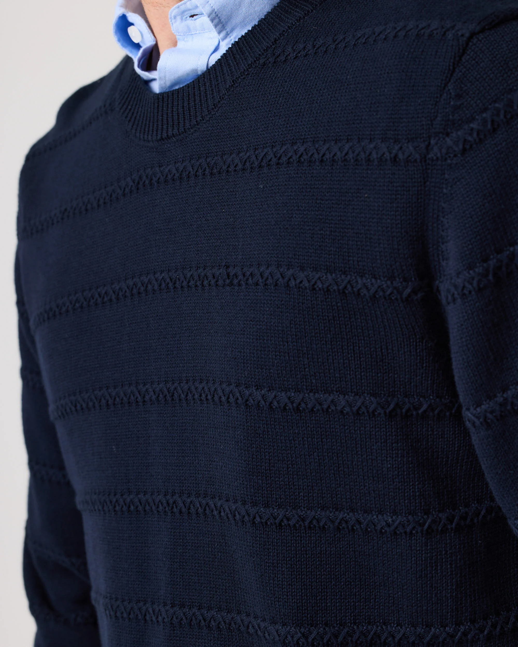 Kimmeridge Stripe Crew - Dark Navy - Image 6