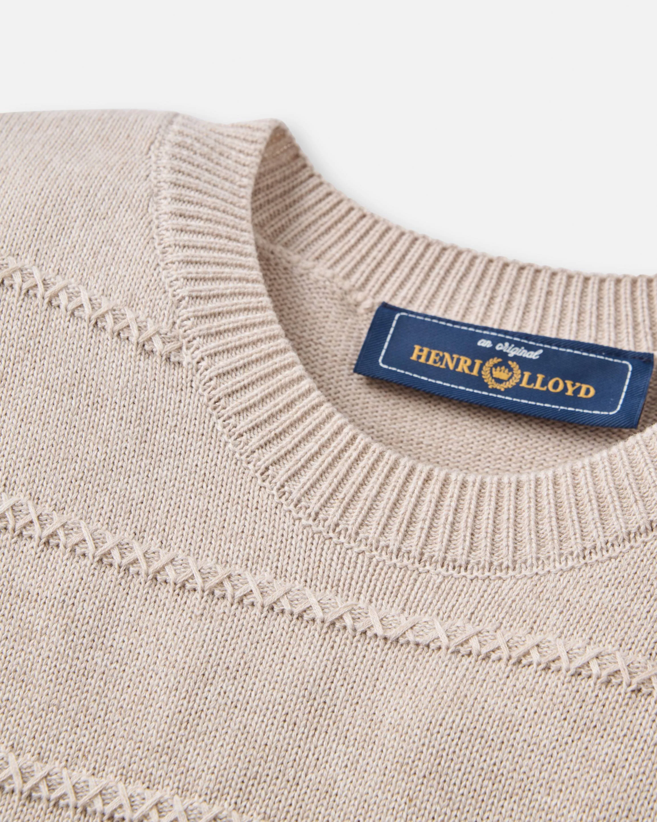 Kimmeridge Stripe Crew - Oyster Beige - Image 2