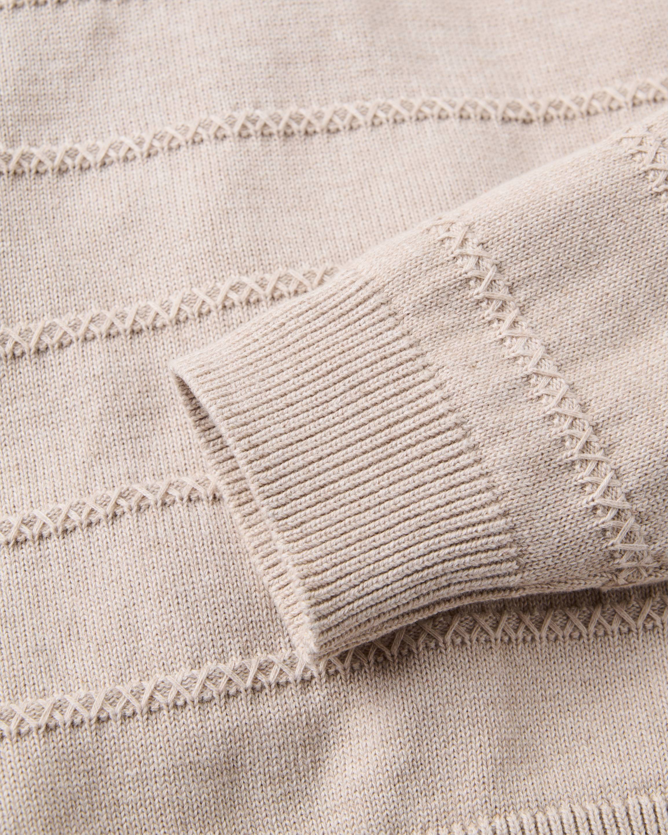 Kimmeridge Stripe Crew - Oyster Beige - Image 4