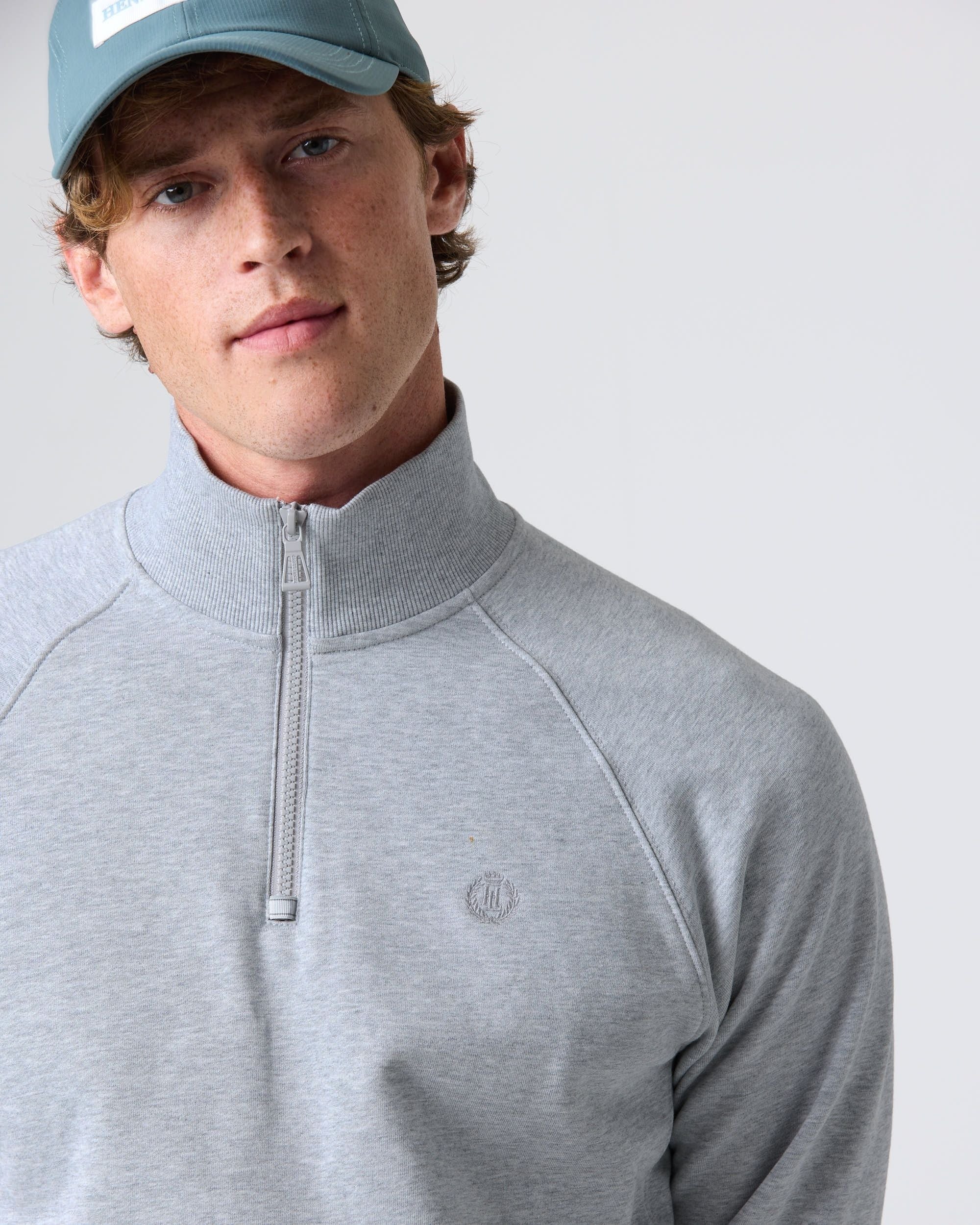 Kinsale Quarter Zip Sweat - Light Grey Melange - Image 3