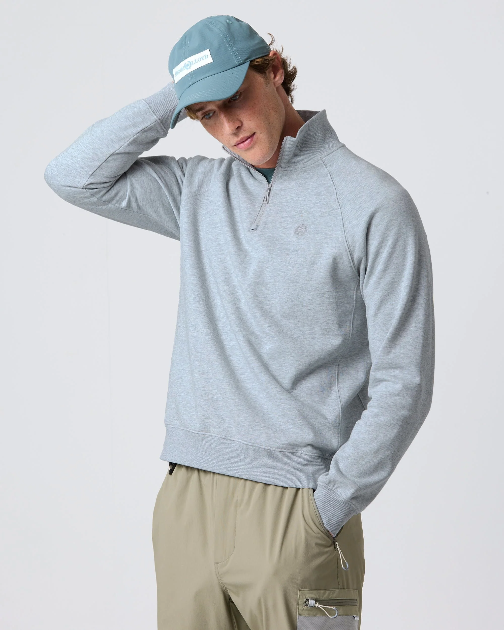 Kinsale Quarter Zip Sweat - Light Grey Melange - Image 4