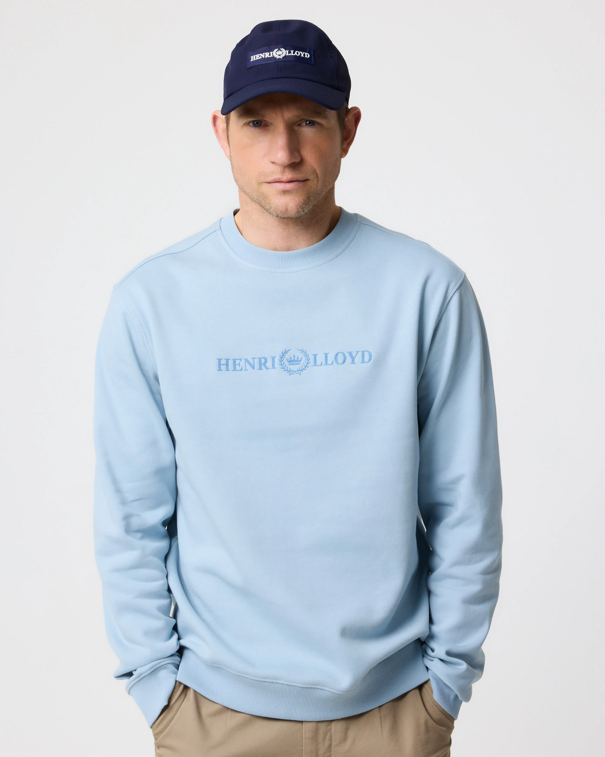 Lytham Crew Neck Sweat - Fog Blue