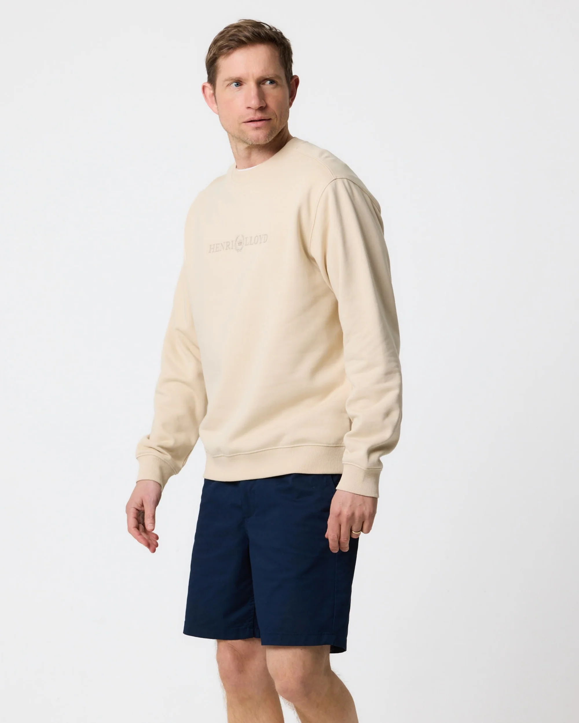 Lytham Crew Neck Sweat - Oyster Beige