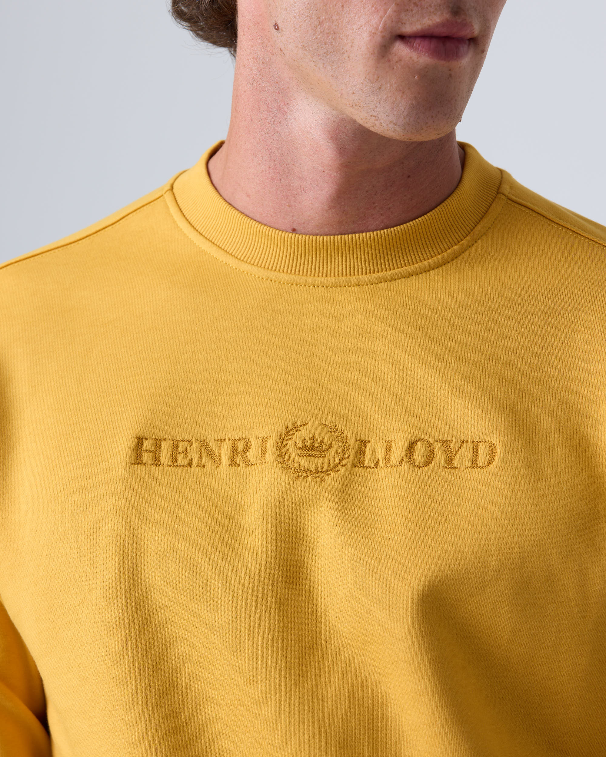 Lytham Crew Neck Sweat - Washed Yellow - Image 6