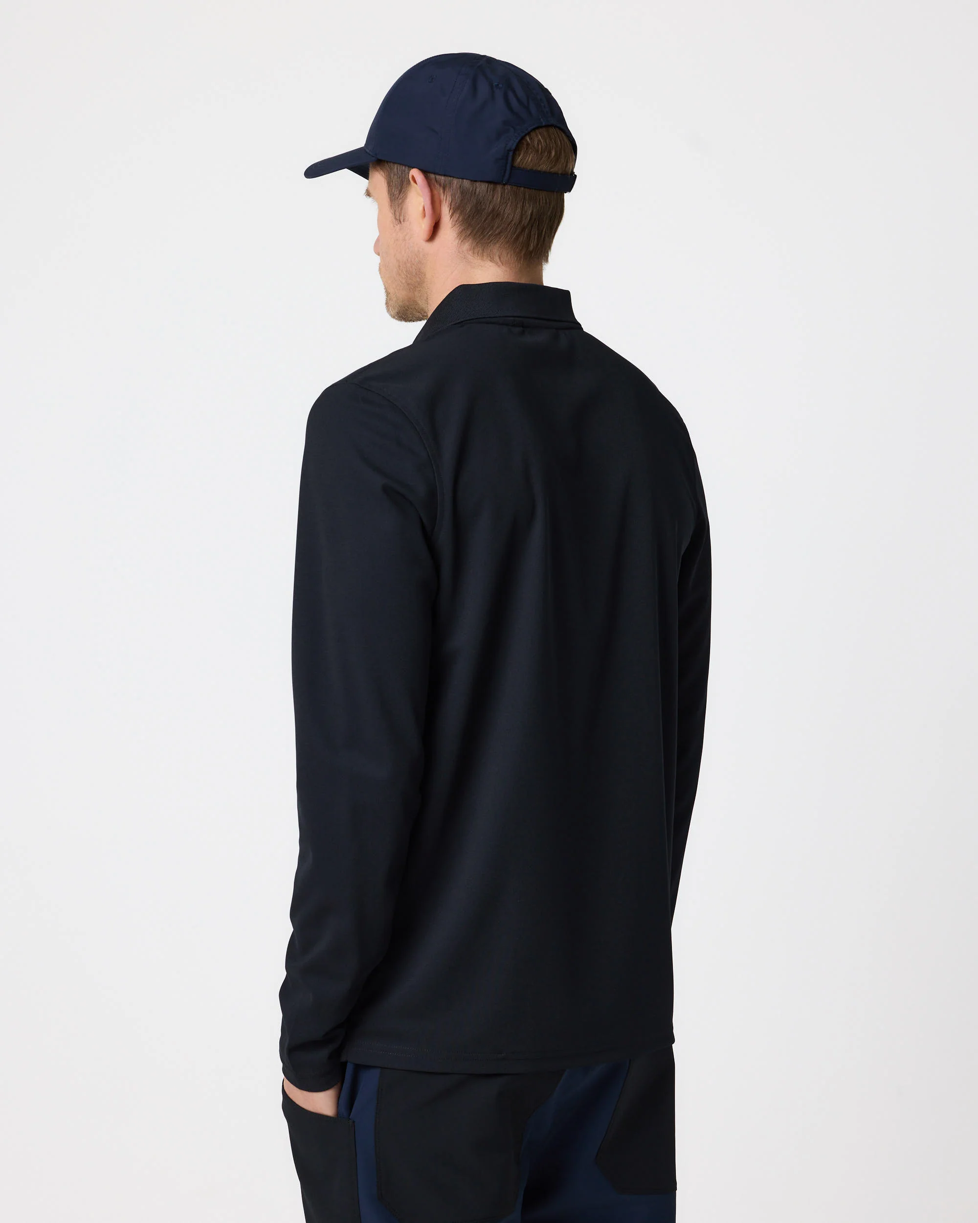 Men's Dri-Fast LS Polo - Black - Image 4