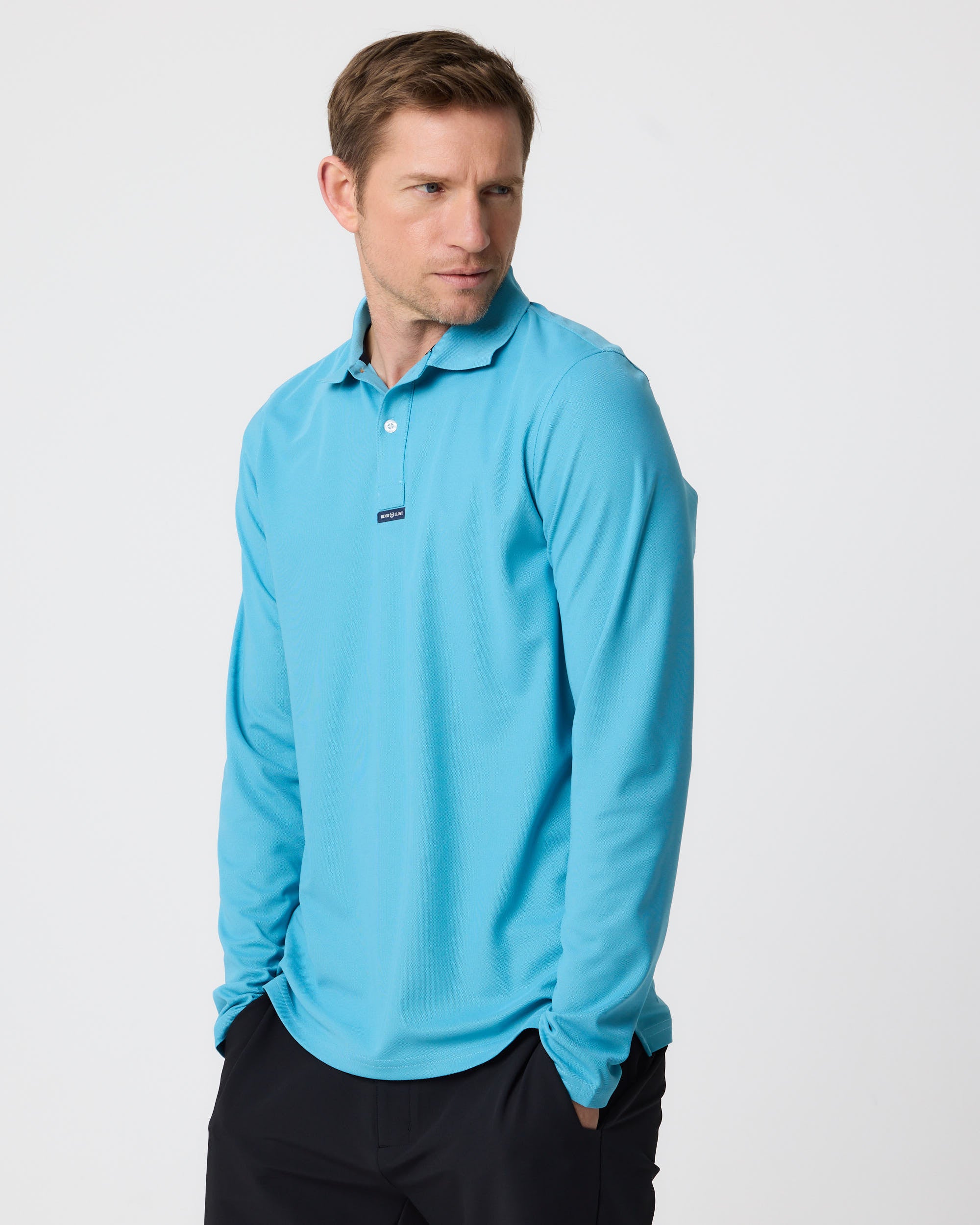 Men's Dri-Fast LS Polo - Caribbean Sea