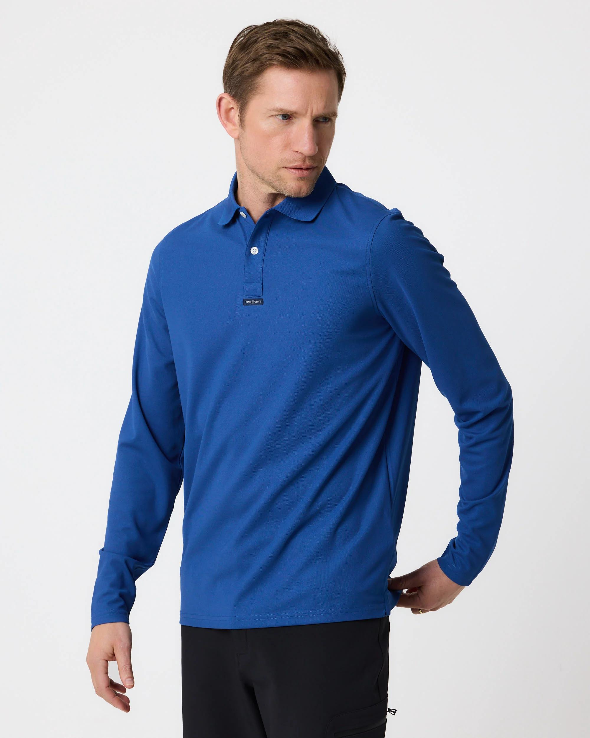 Men's Dri-Fast LS Polo - Cygnet Blue