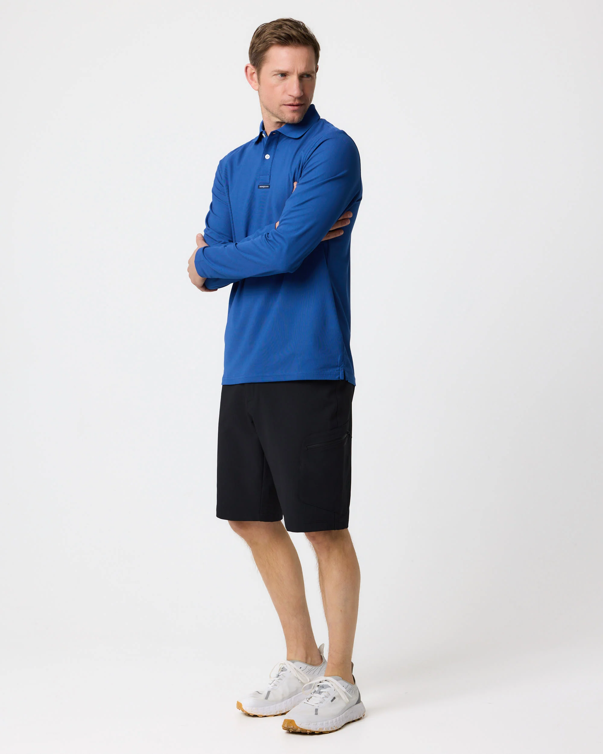 Men's Dri-Fast LS Polo - Cygnet Blue - Image 3
