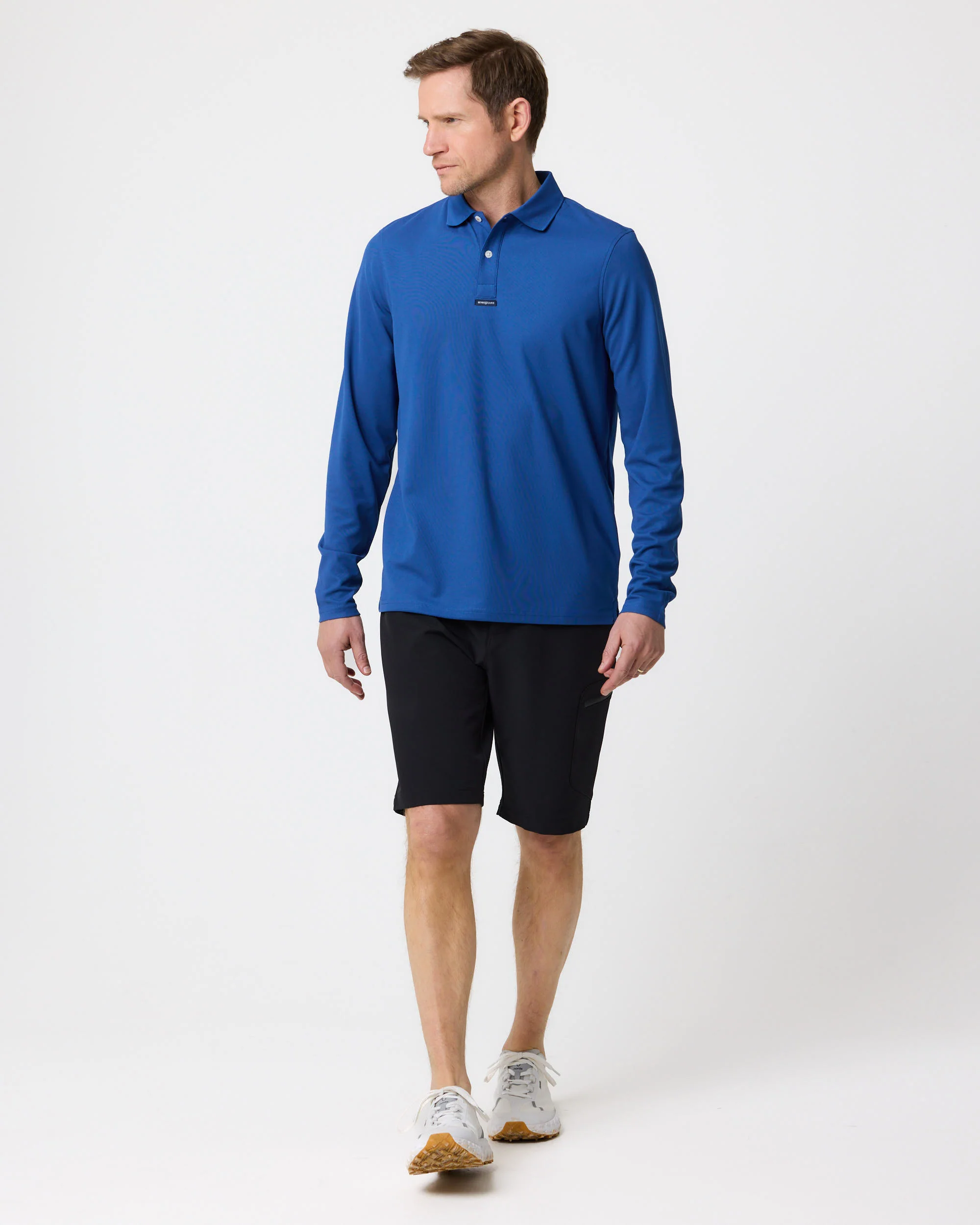 Men's Dri-Fast LS Polo - Cygnet Blue - Image 4