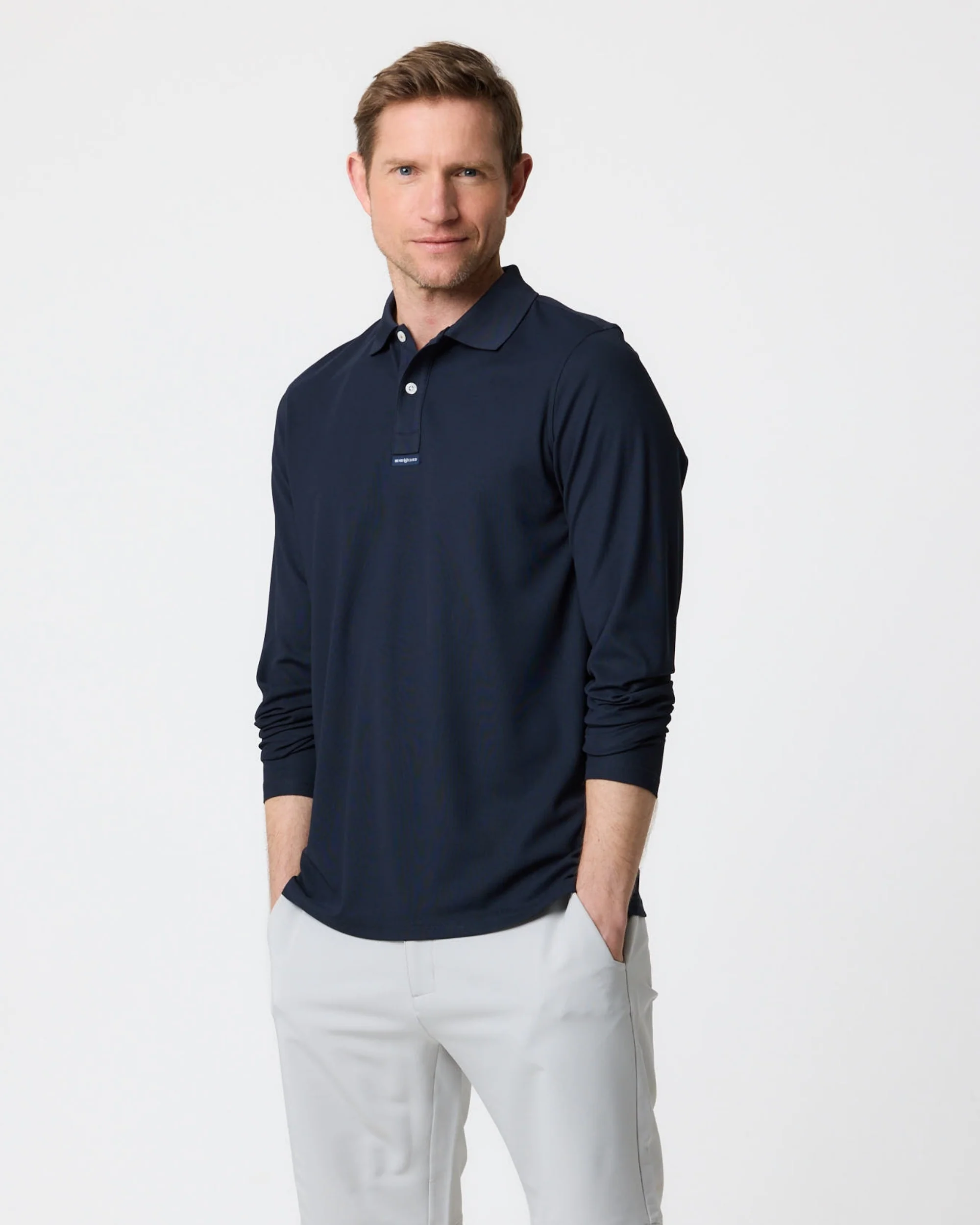 Men's Dri-Fast LS Polo - Navy Black