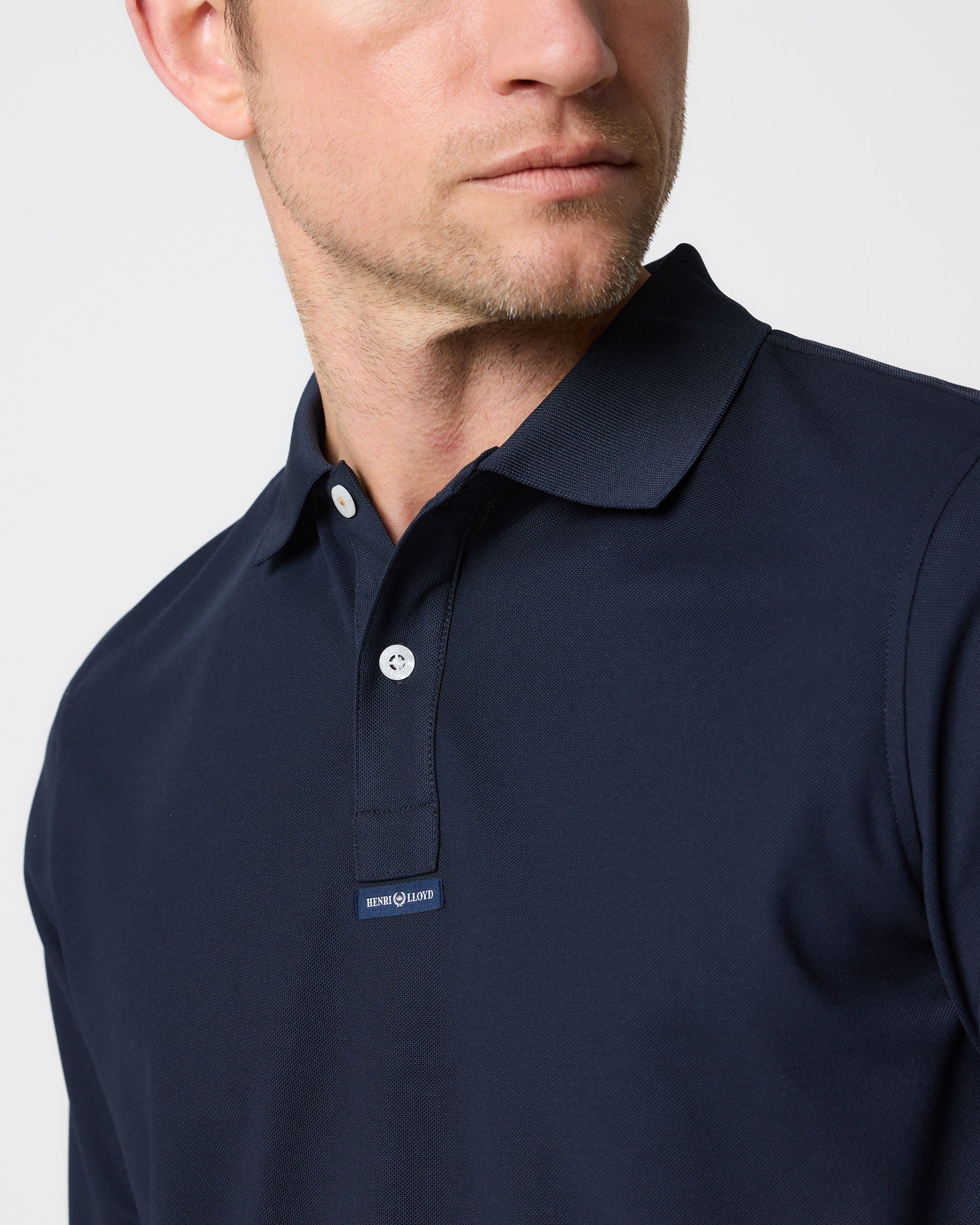 Men's Dri-Fast LS Polo - Navy Black - Image 3