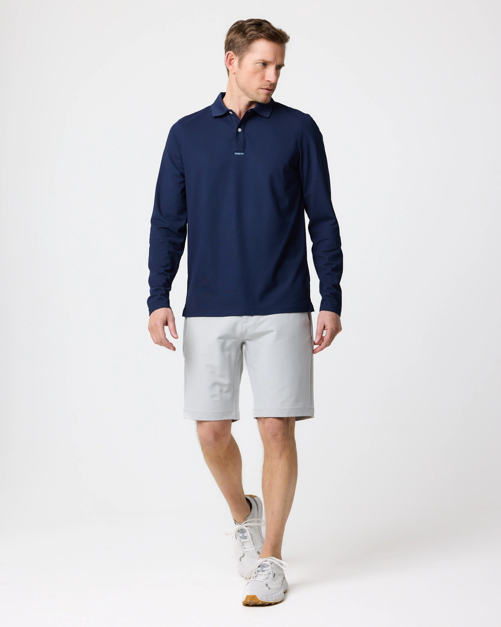 Men's Dri-Fast LS Polo - Navy Blue - Image 3
