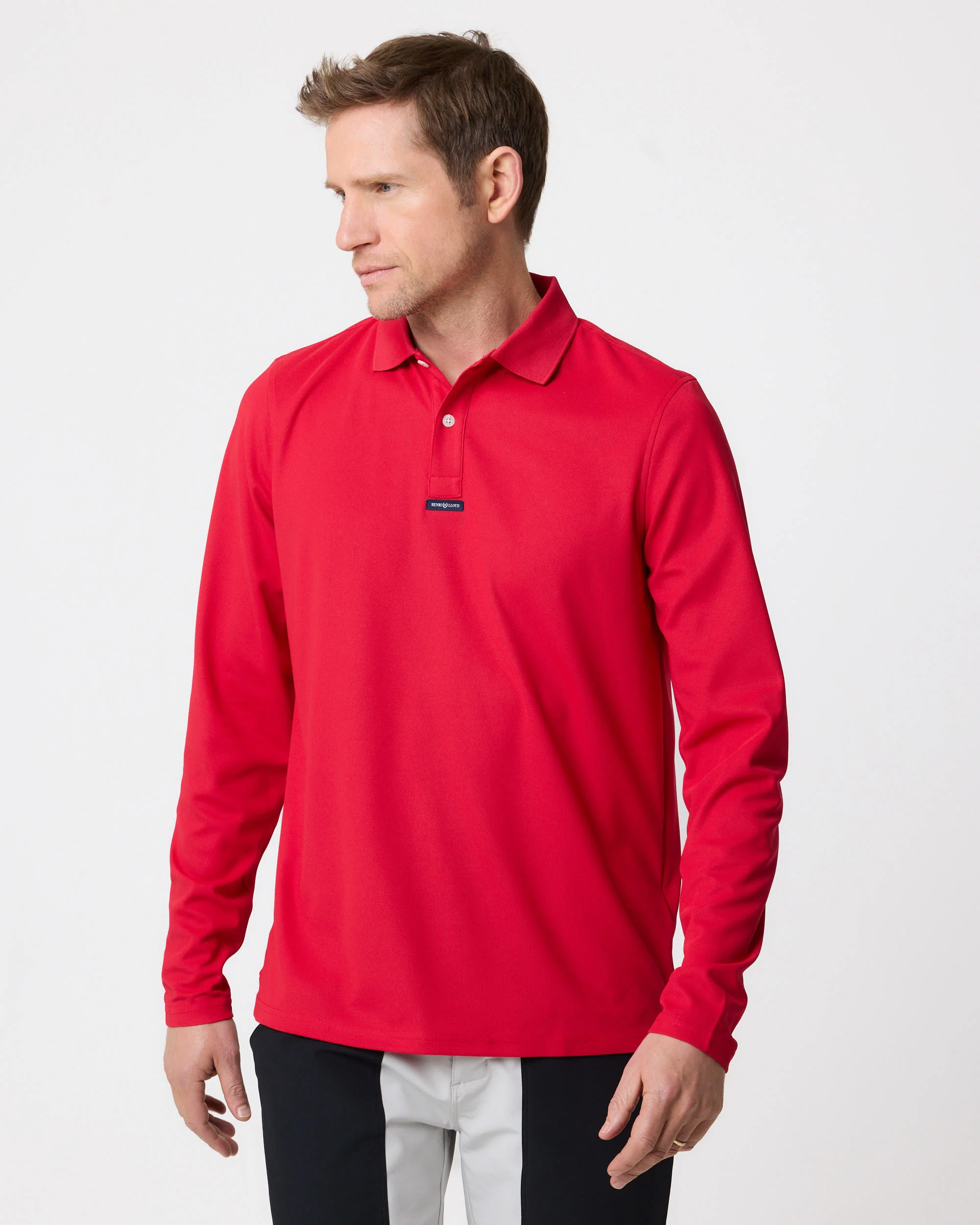 Men's Dri-Fast LS Polo - Red - Image 3