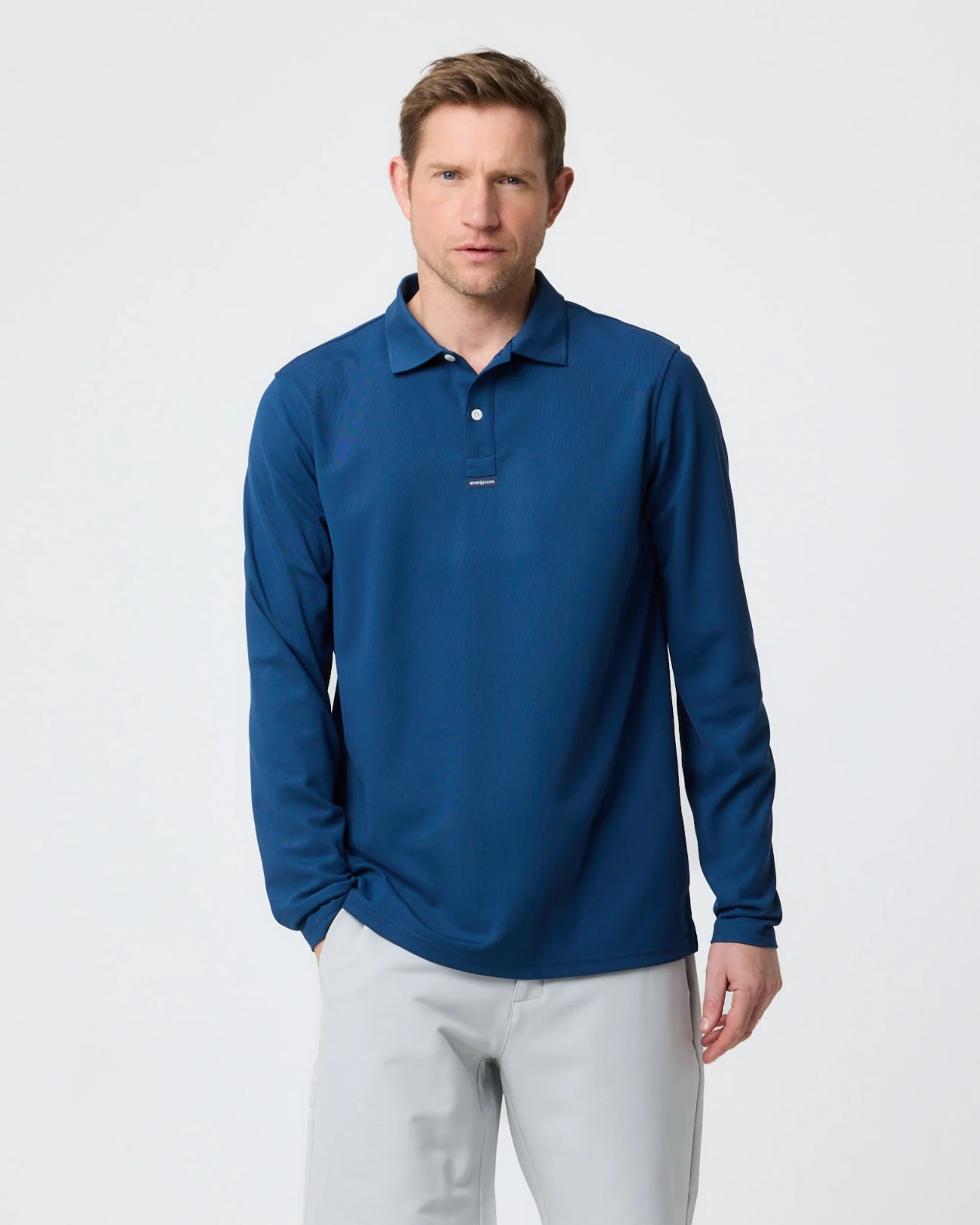 Men's Dri-Fast LS Polo - Thunder Blue