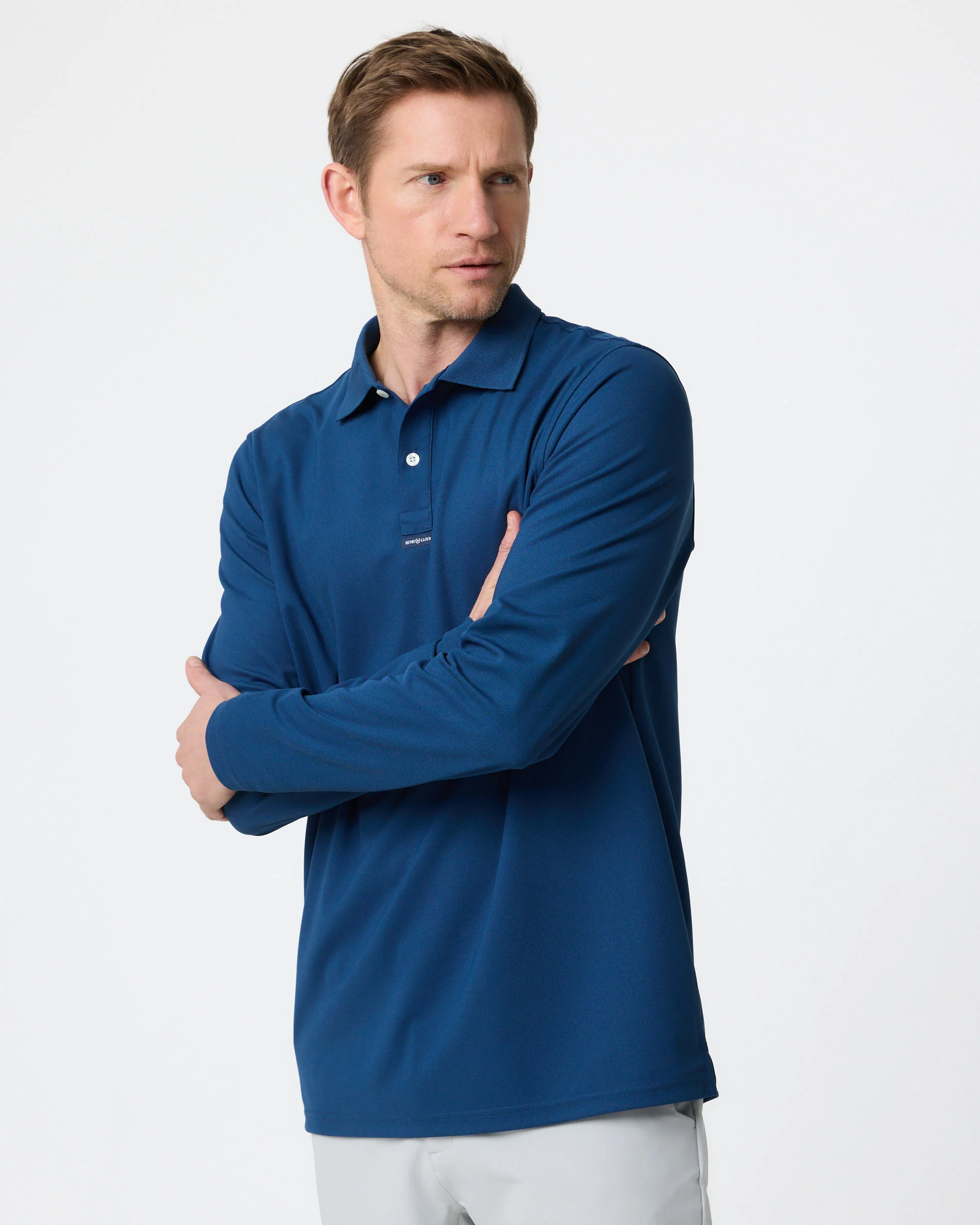 Men's Dri-Fast LS Polo - Thunder Blue - Image 3