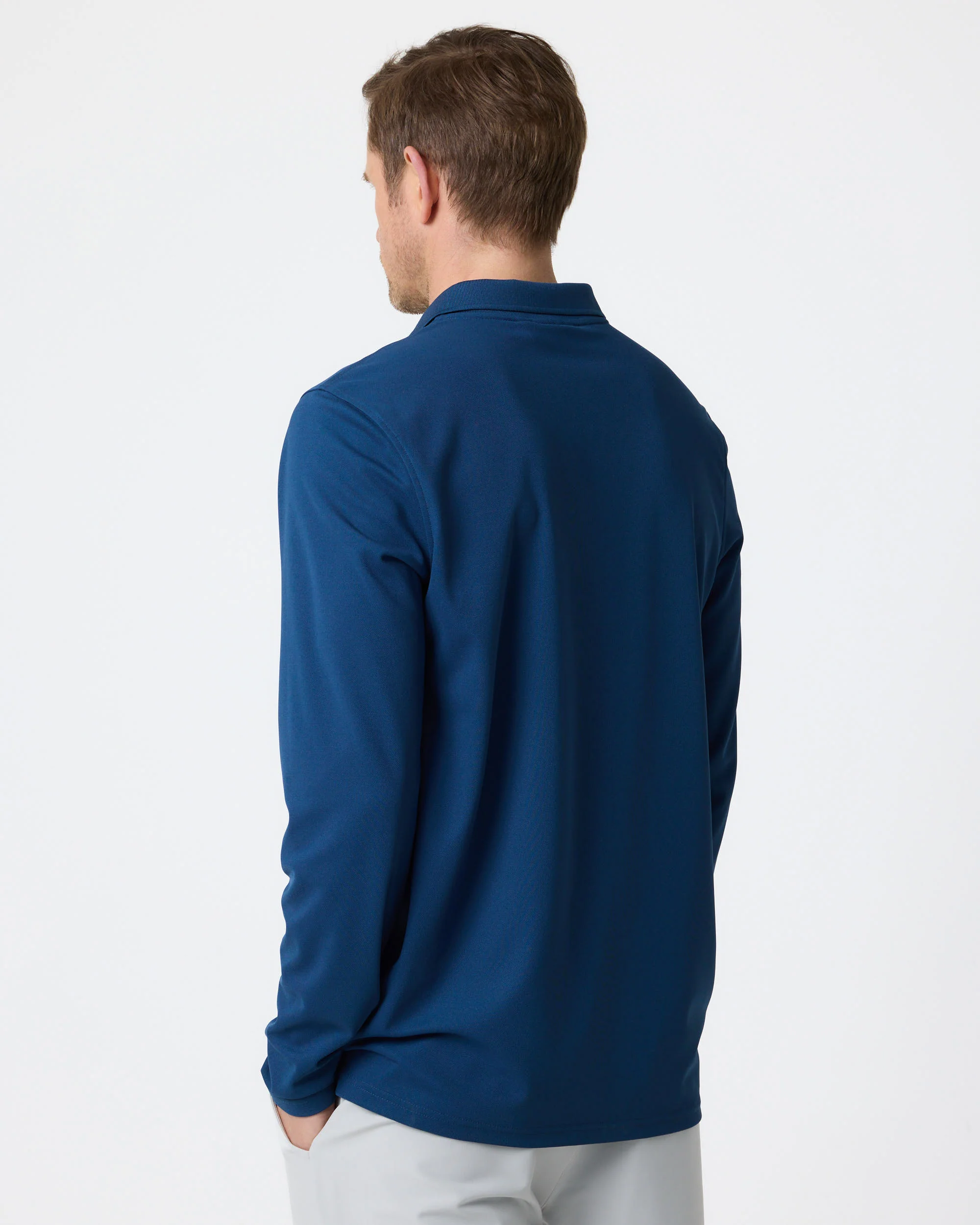 Men's Dri-Fast LS Polo - Thunder Blue - Image 6