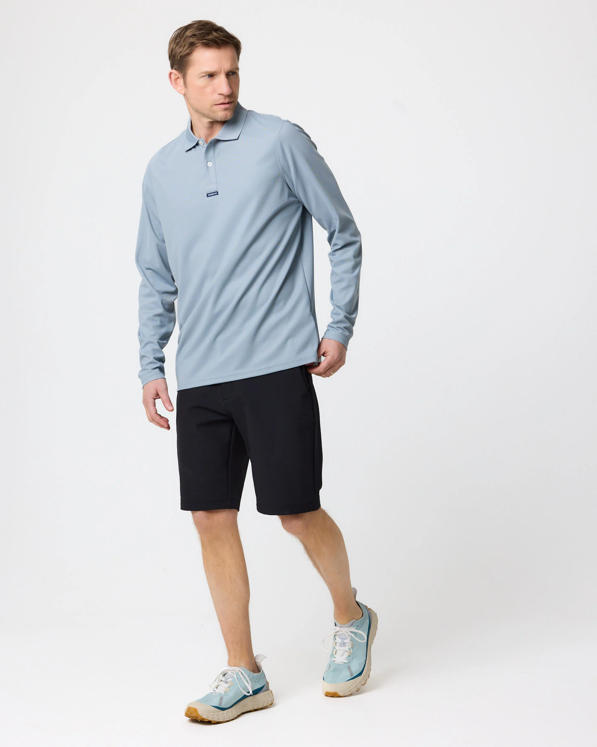 Men's Dri-Fast LS Polo - Titanium - Image 3