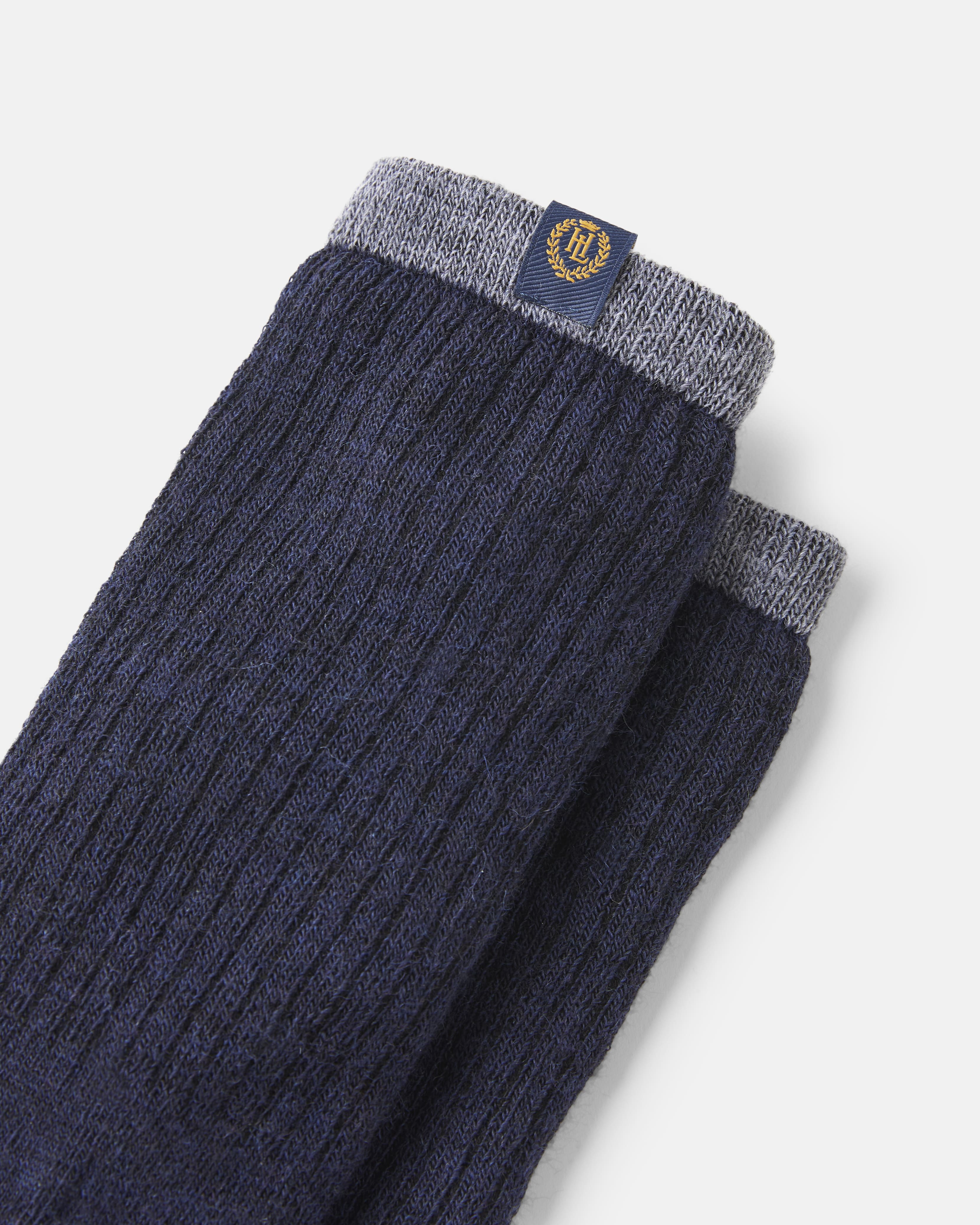 Merino Wool Sock - Navy Marl / Asphalt Marl - Image 2