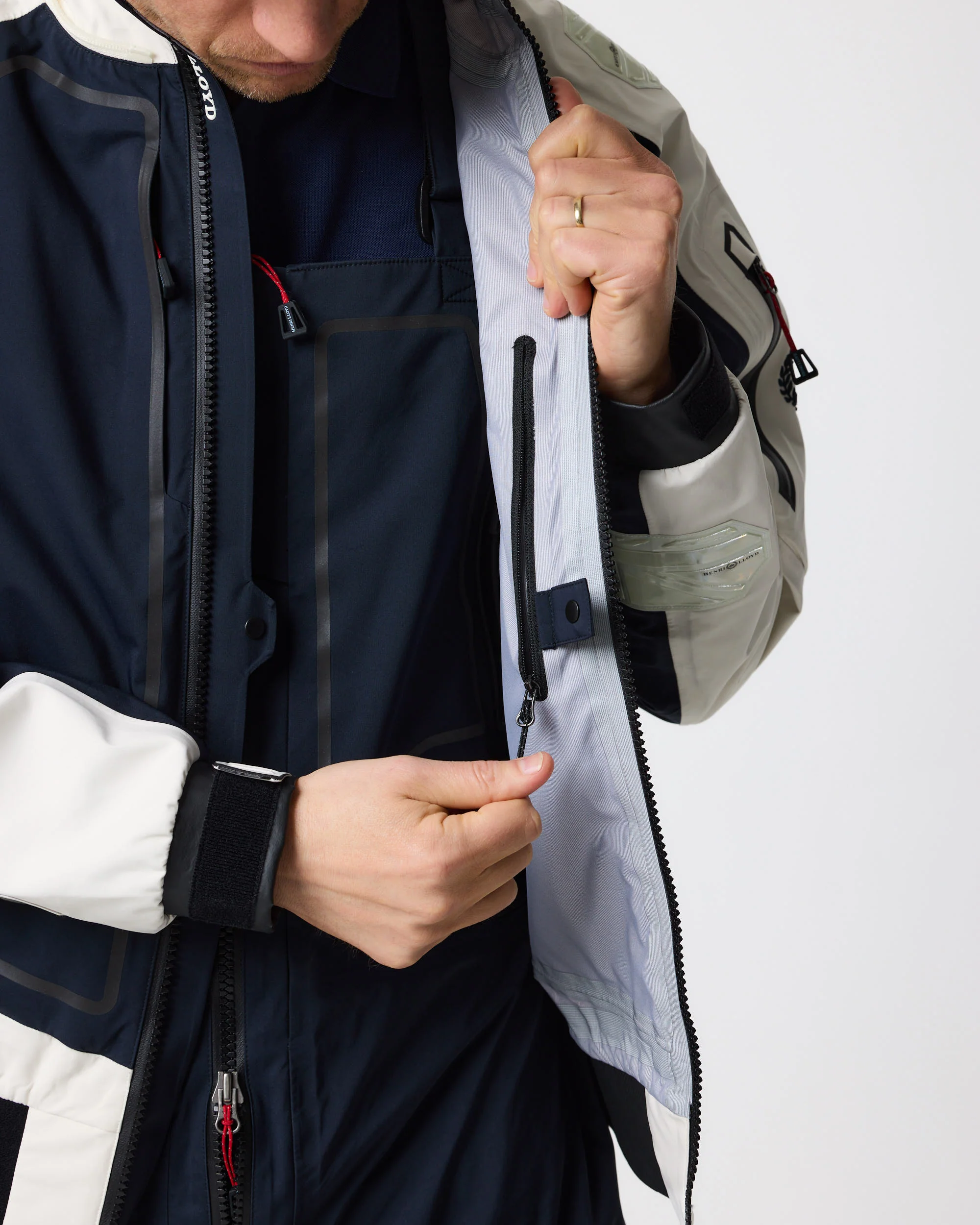Ocean Pro Full Zip Smock - Navy Black/Off White - Image 15