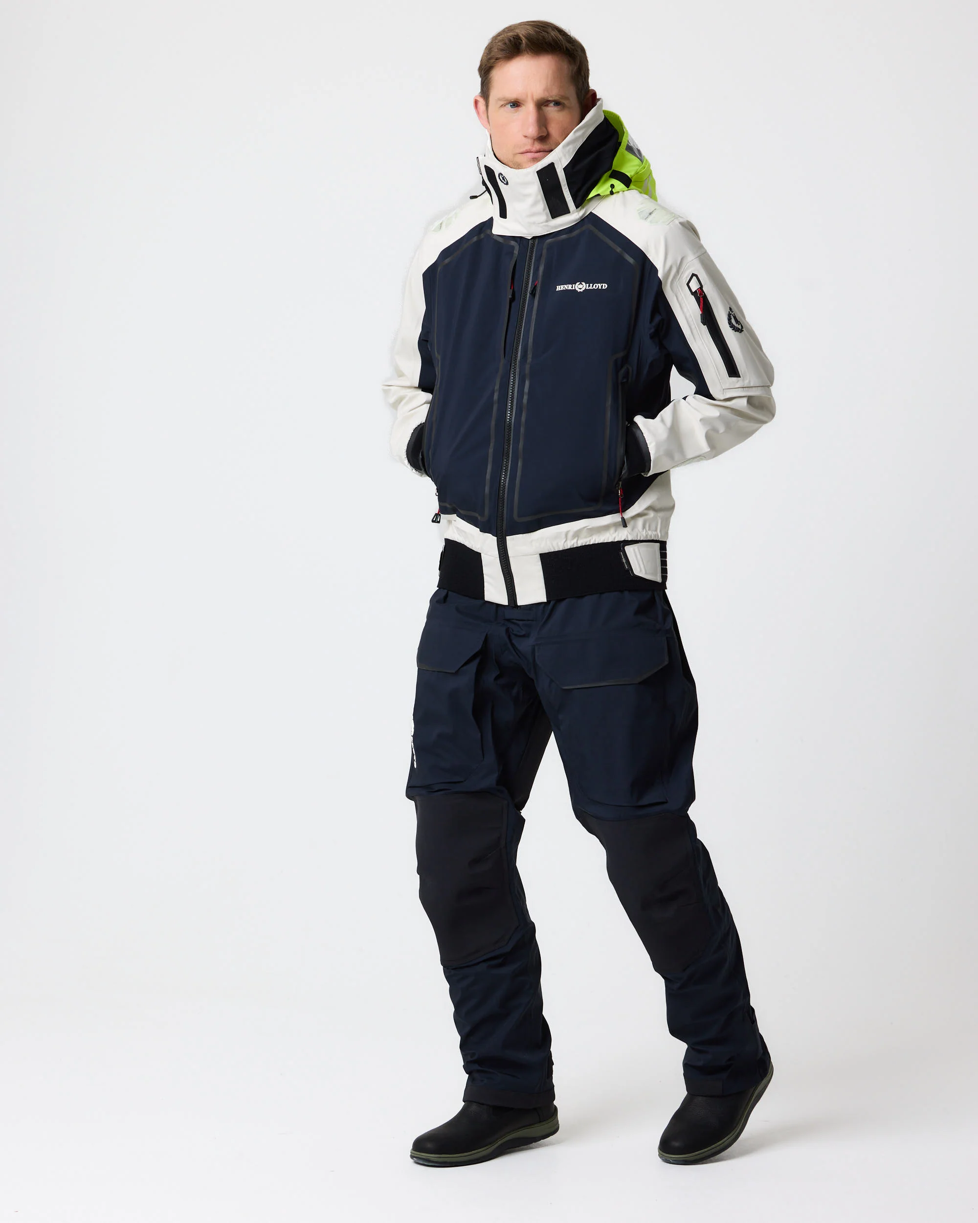 Ocean Pro Full Zip Smock - Navy Black/Off White - Image 5