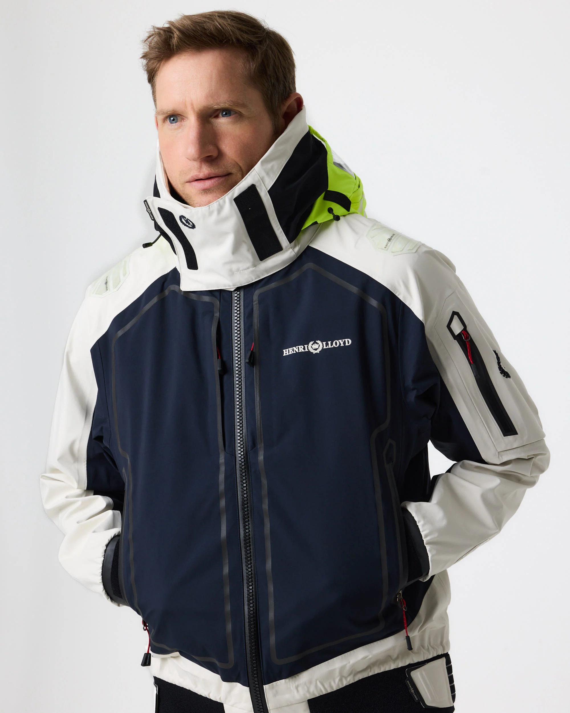 Ocean Pro Full Zip Smock - Navy Black/Off White - Image 6