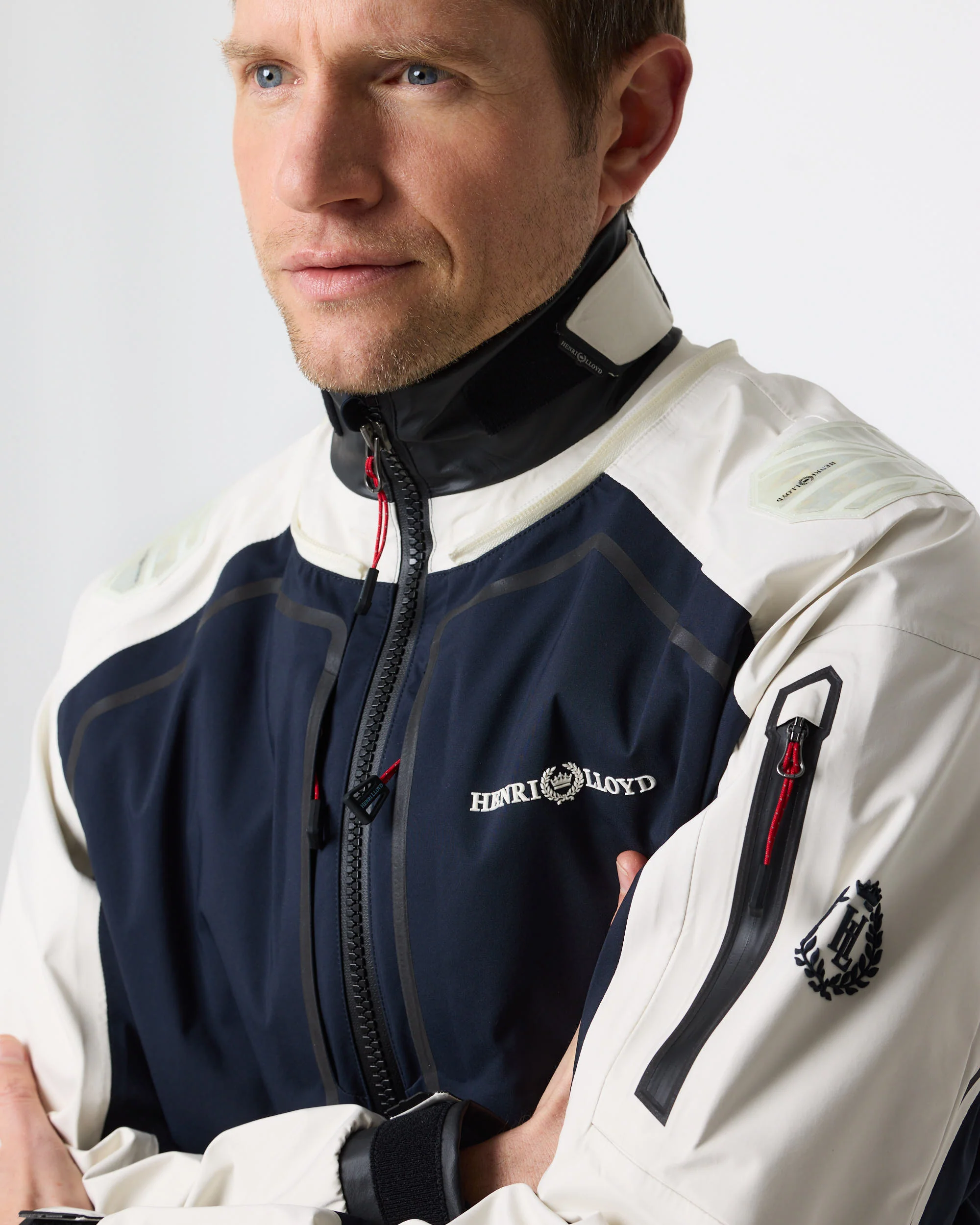 Ocean Pro Full Zip Smock - Navy Black/Off White - Image 9