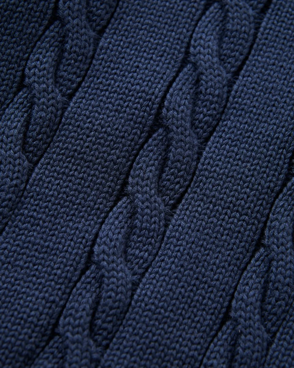 Trafford V-Knit Jumper - Navy Blue - Image 4