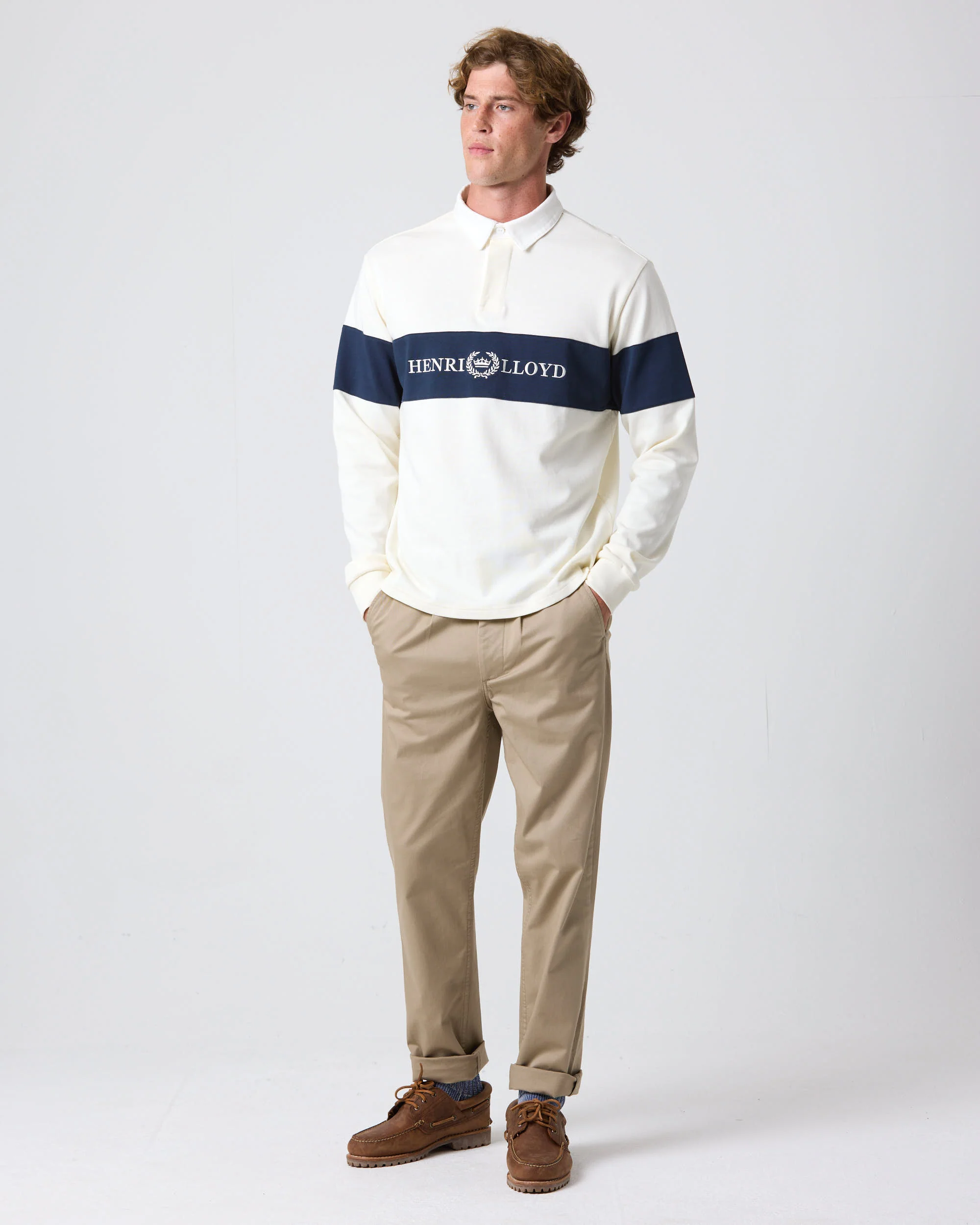 Voyager Rugby Shirt - Washed Yellow/Off White - Image 3